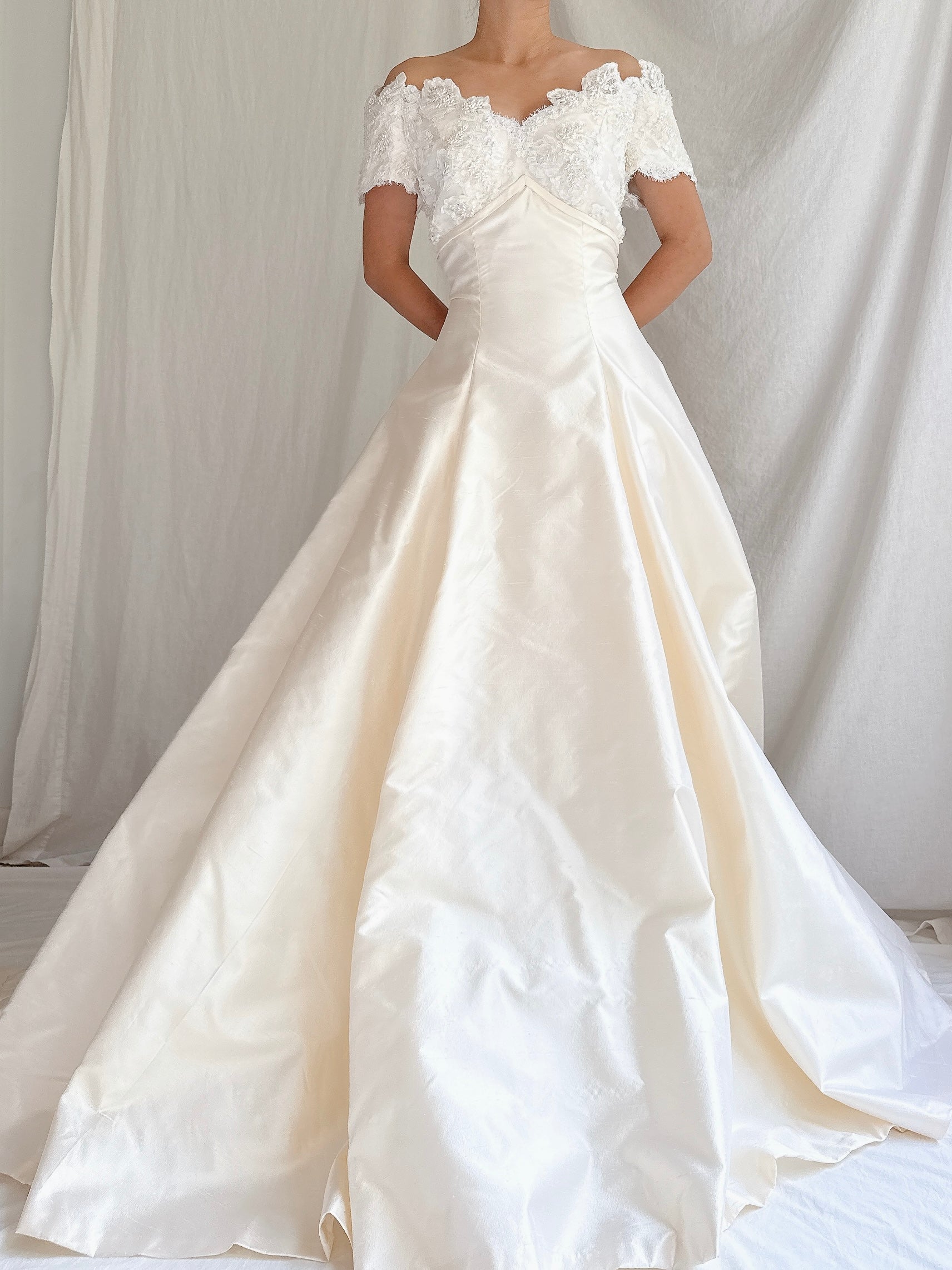 Vintage Marisa Silk and Lace Gown - S