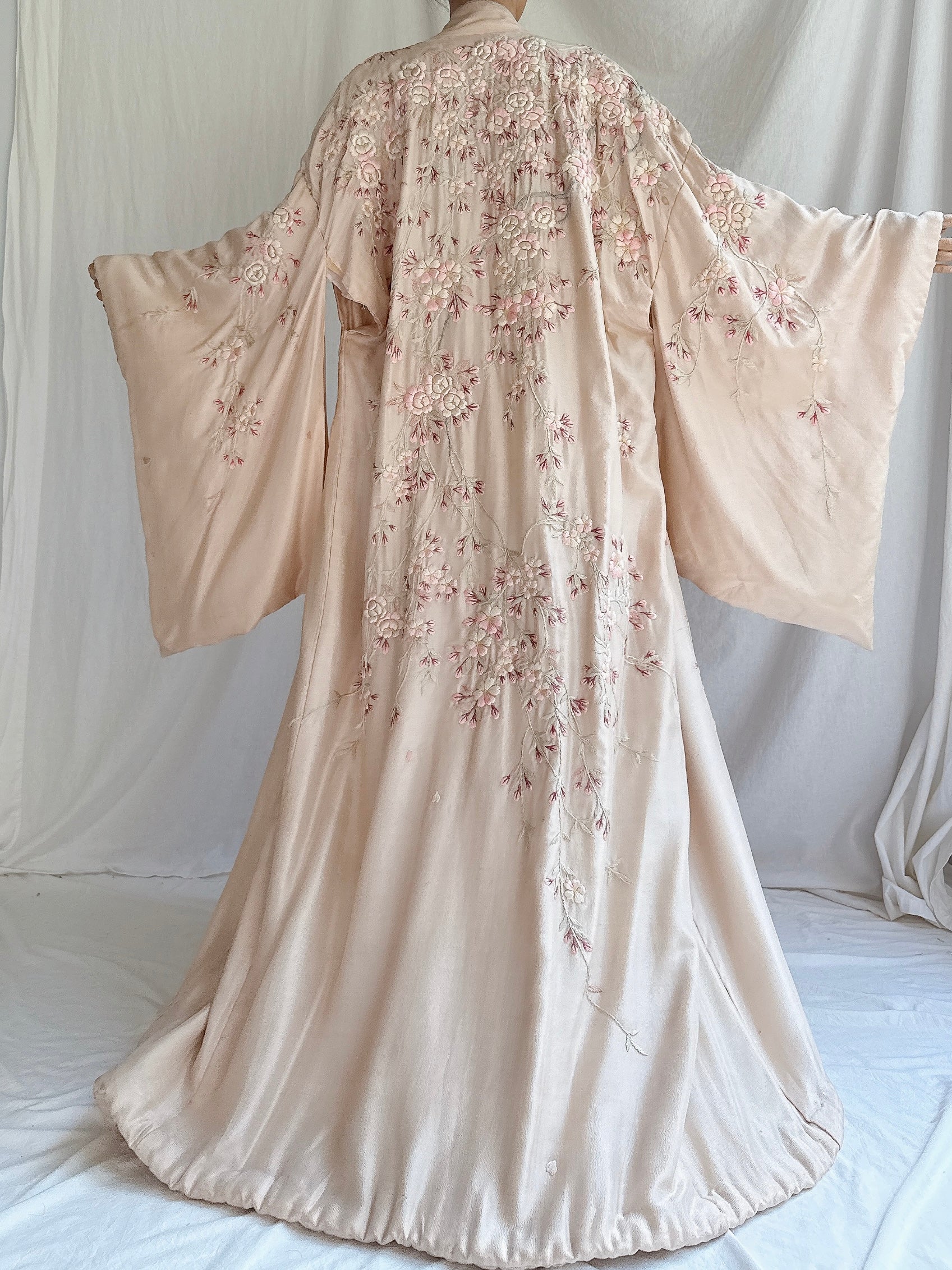 Antique Pink Cherry Blossom Kimono - OSFM
