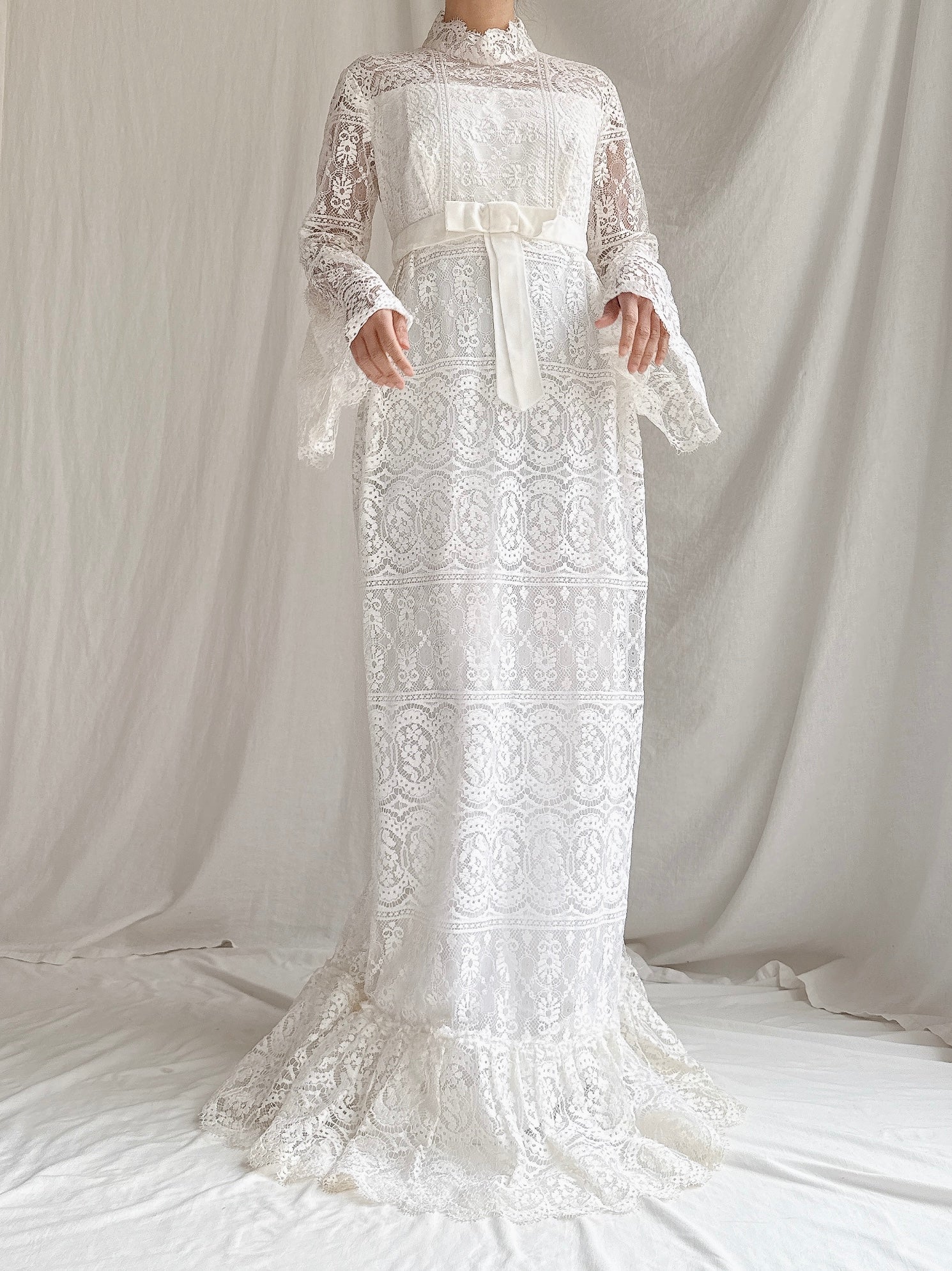 1970s Crochet Column Dress - S