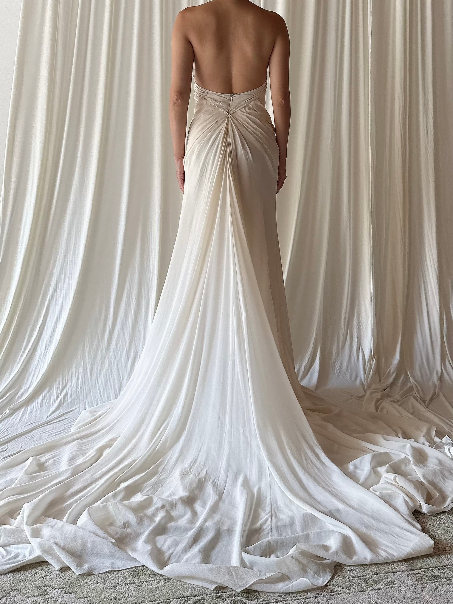 Gemy Maalouf Silk Chiffon Draped Gown - S/M