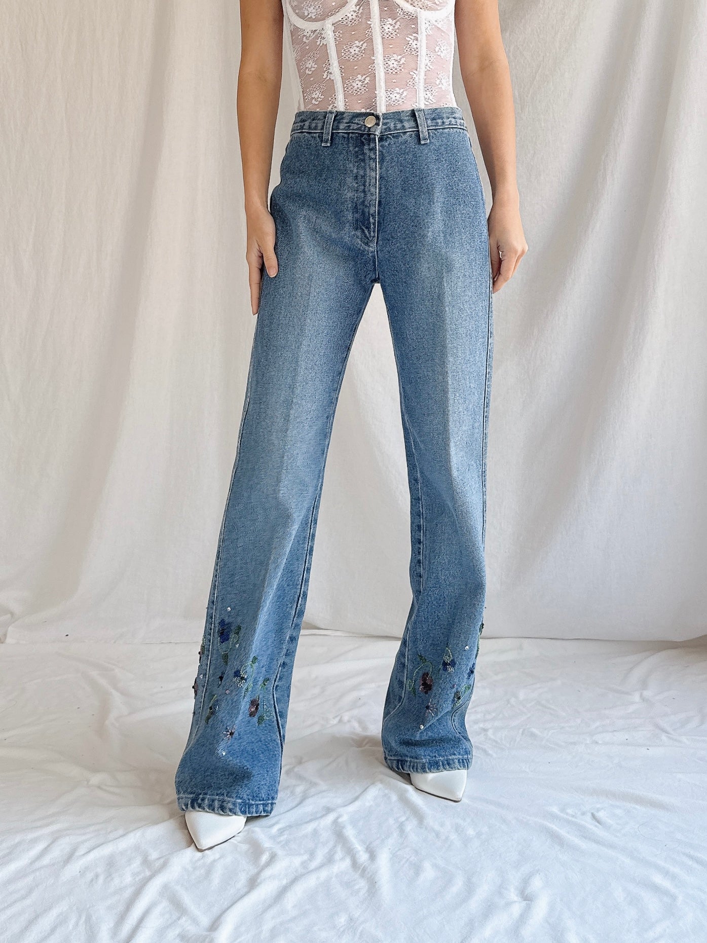 Vintage Emanuel Ungaro Beaded Denim - S/26