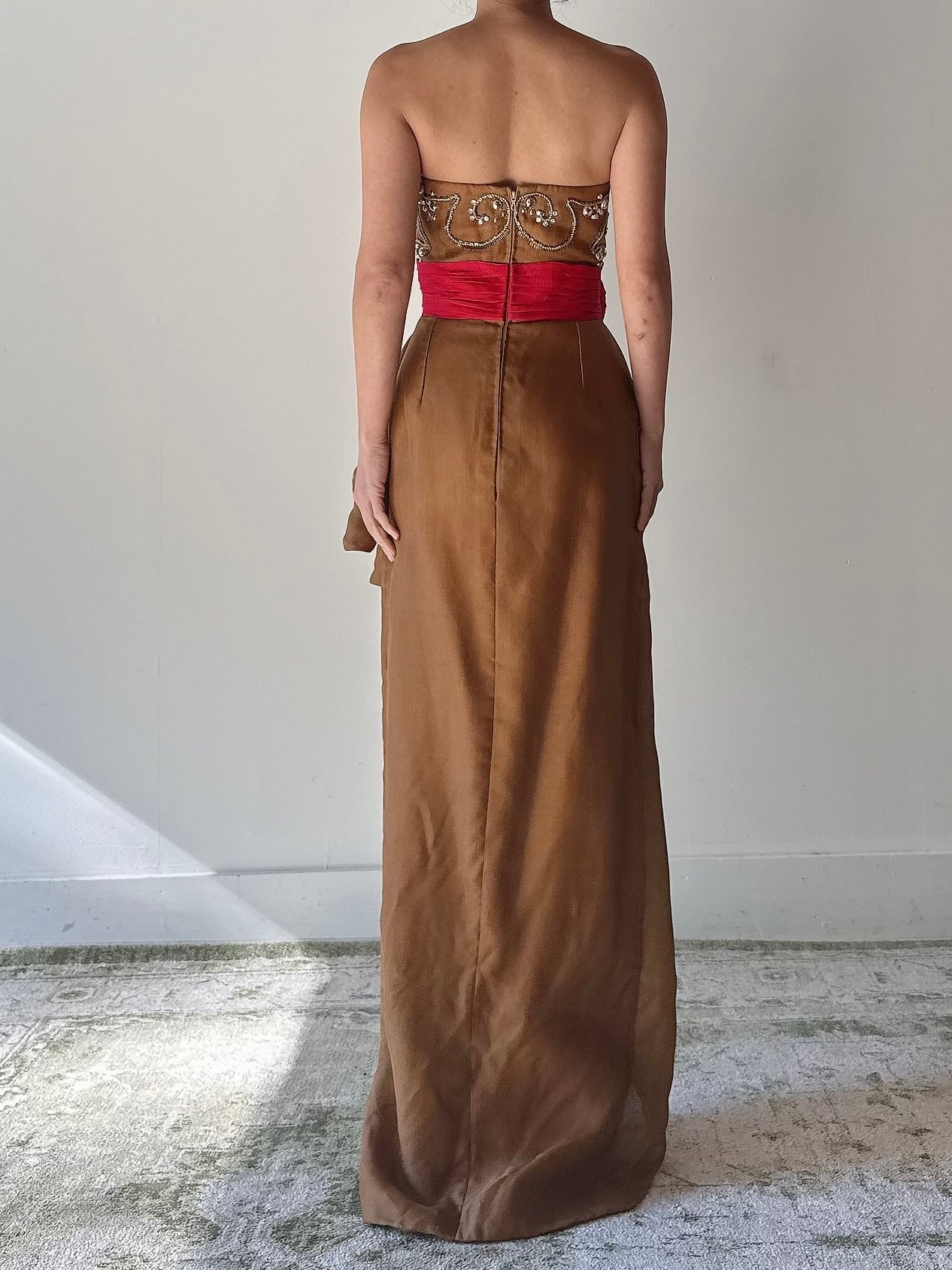 Vintage Stara Paris Silk Woven Gown - S