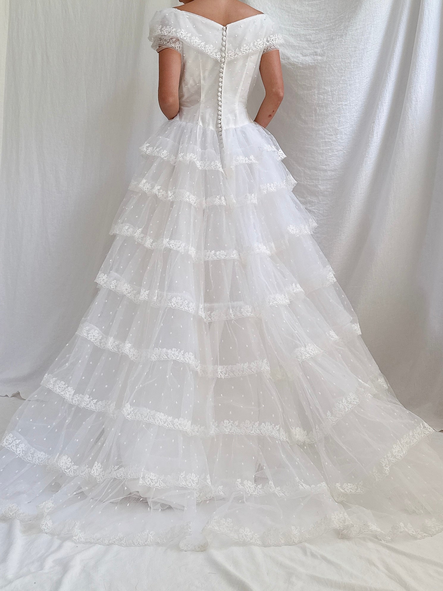 1950s Tier Tulle Dress - S