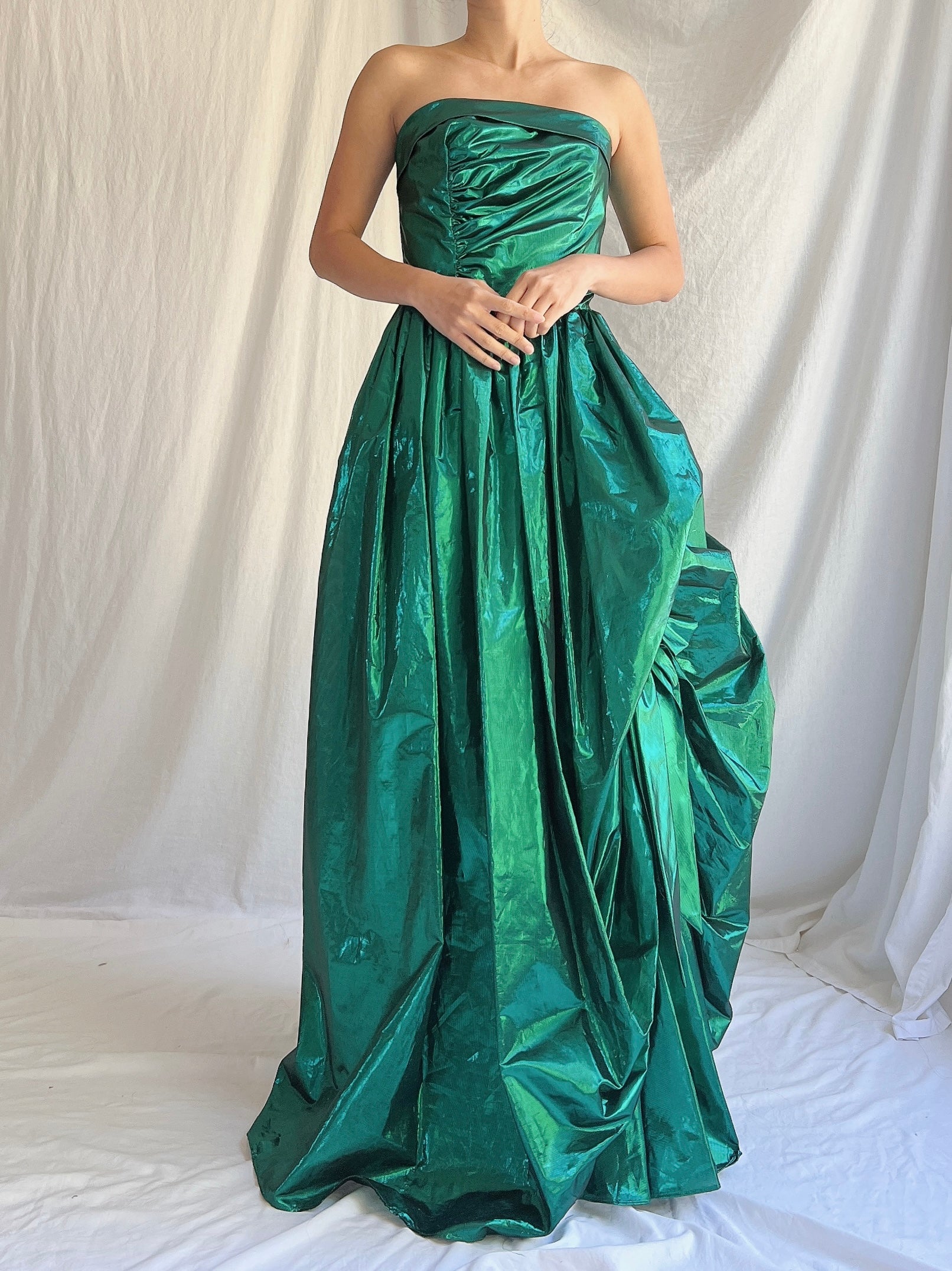 Vintage Lurex Draped Gown - XS