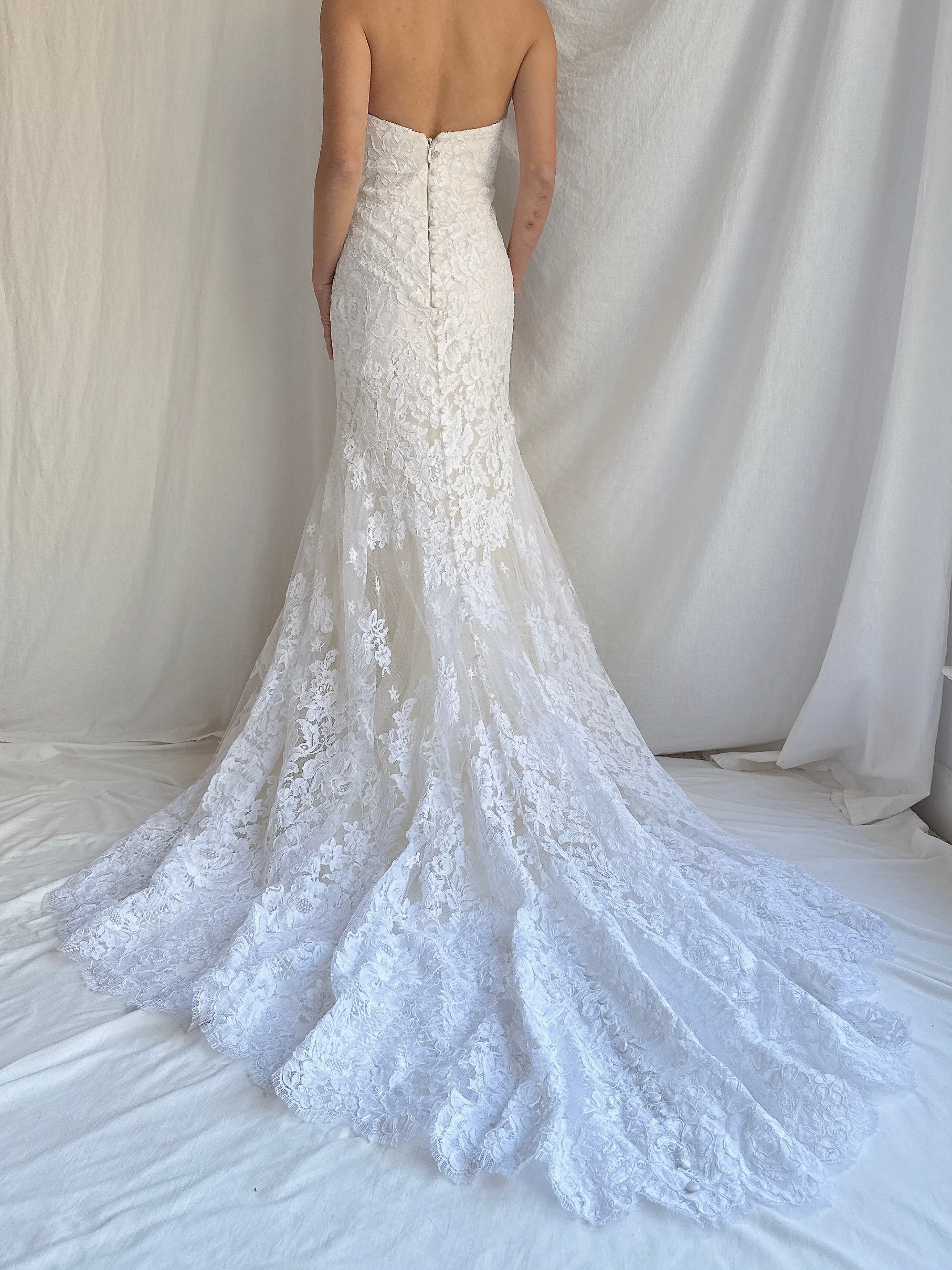 Vintage Anna Maier Silk and Lace Gown - M/8/10