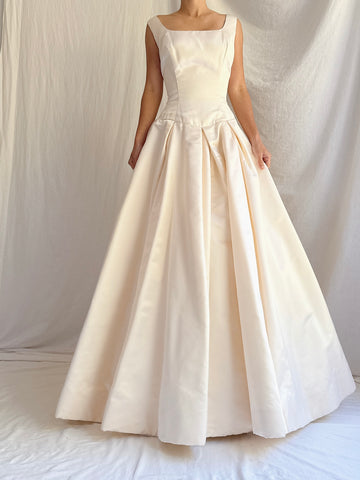 Square Neck Silk 2 Piece Gown - Size 10