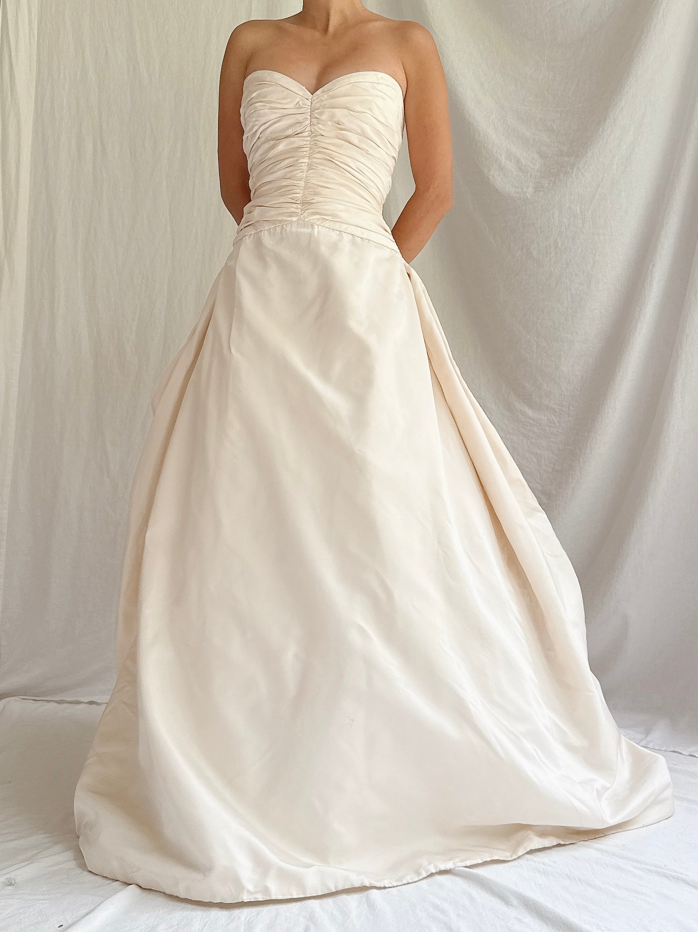 Vintage Strapless Lazaro Silk Gown XS/4
