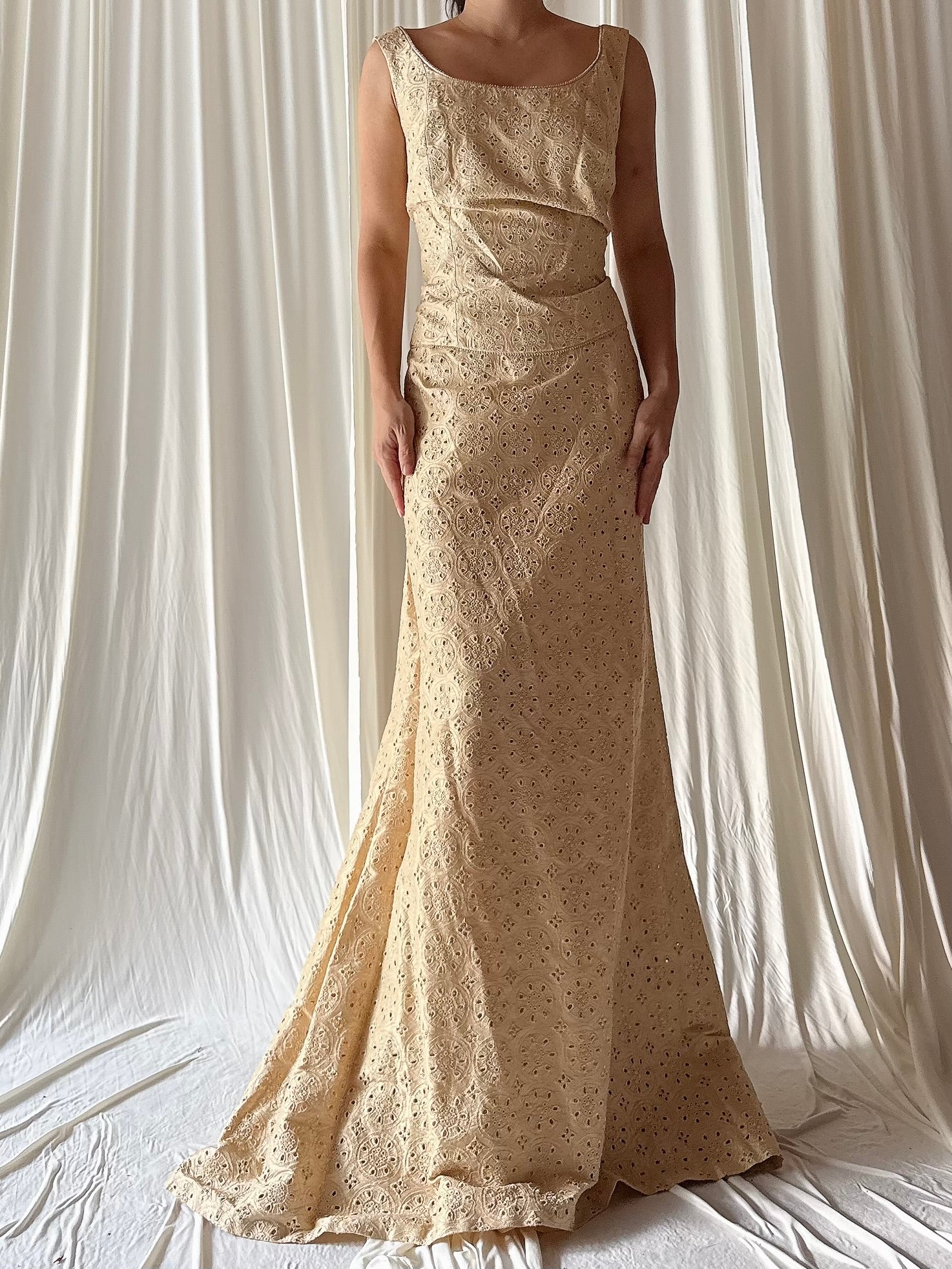 Vintage Paul Vasseur Silk Embroidered 2 Piece Set