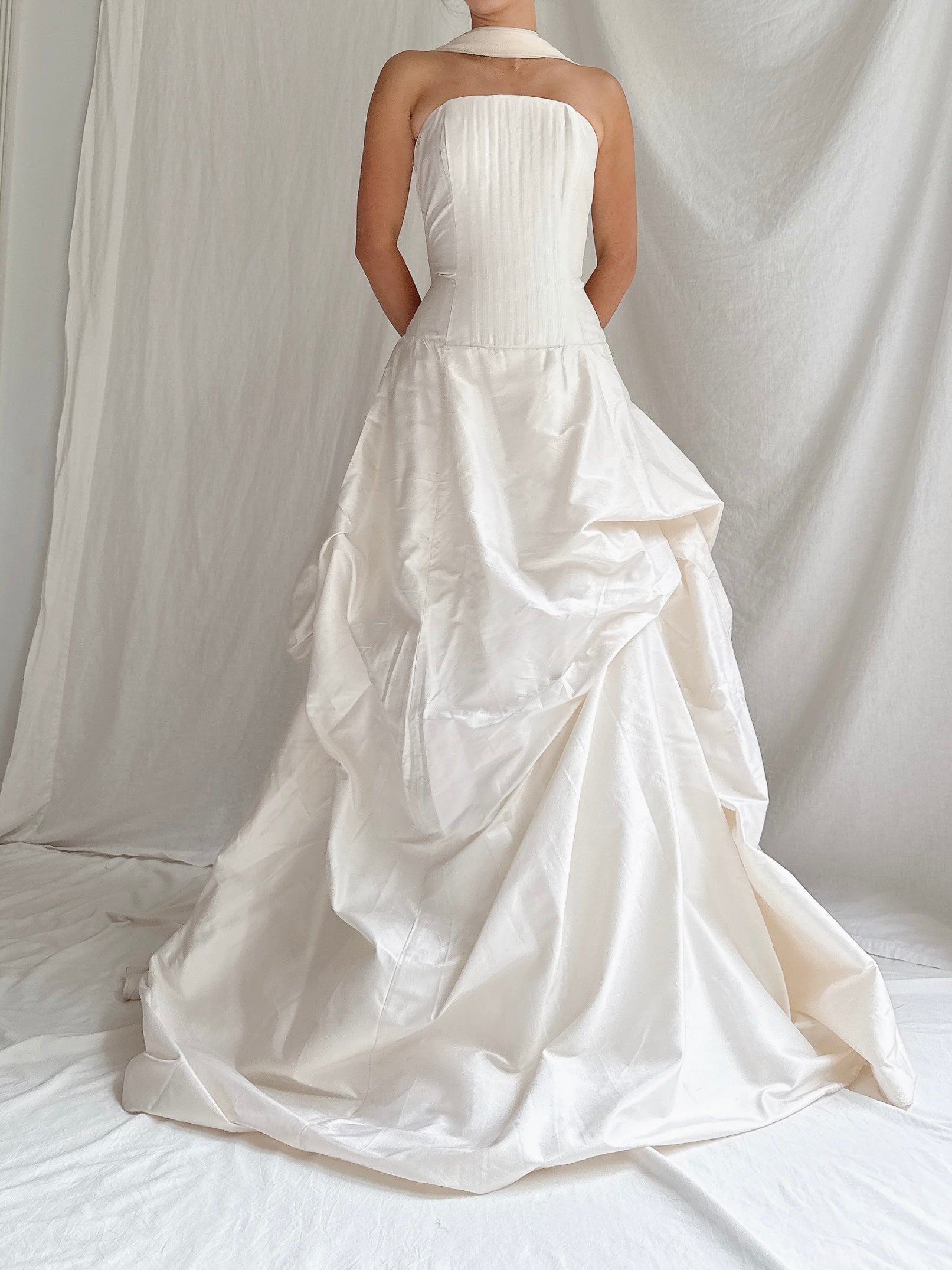 Vintage Jessica McClintock Silk Draped Gown - S/4