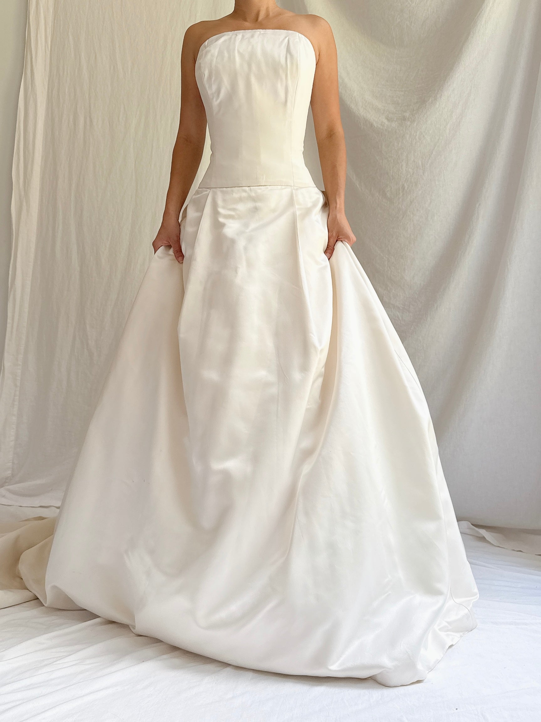 Vintage Amsale Silk Satin Gown - S