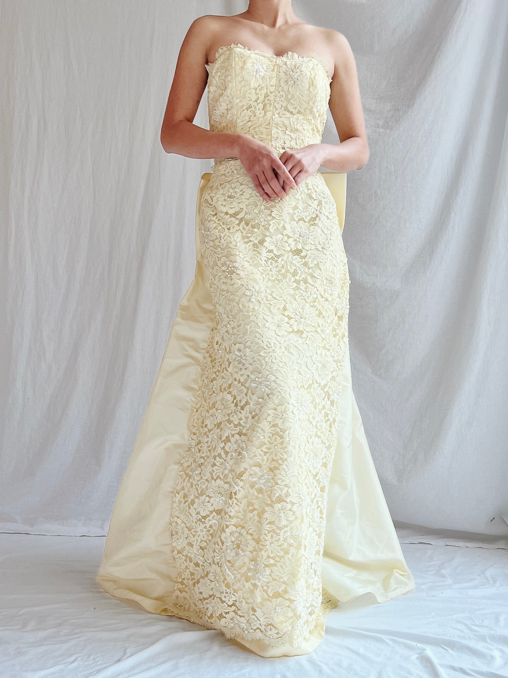 Vintage Lillie Rubin Butter Lace Gown -  XS