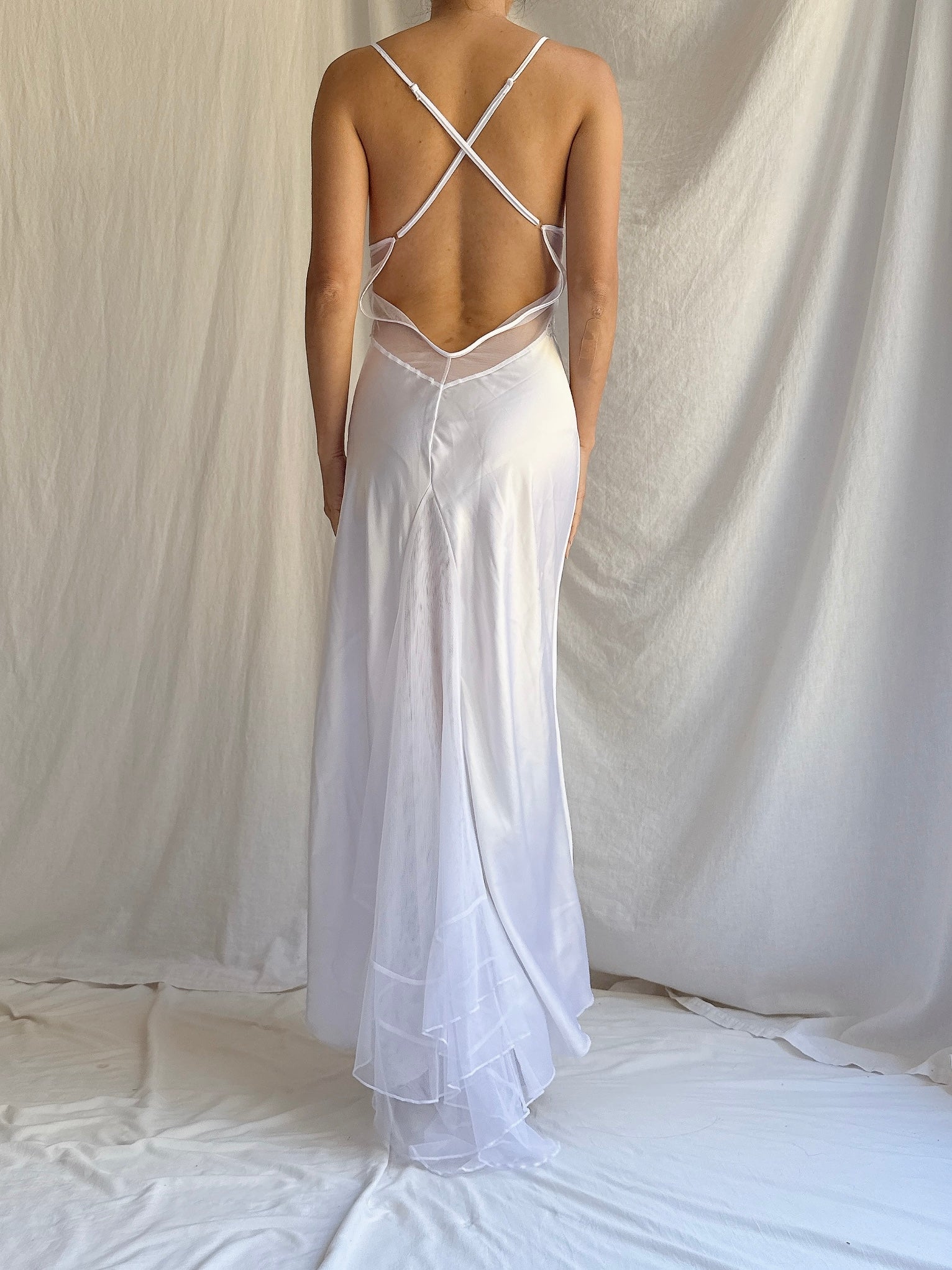 Vintage White Slip Dress - M
