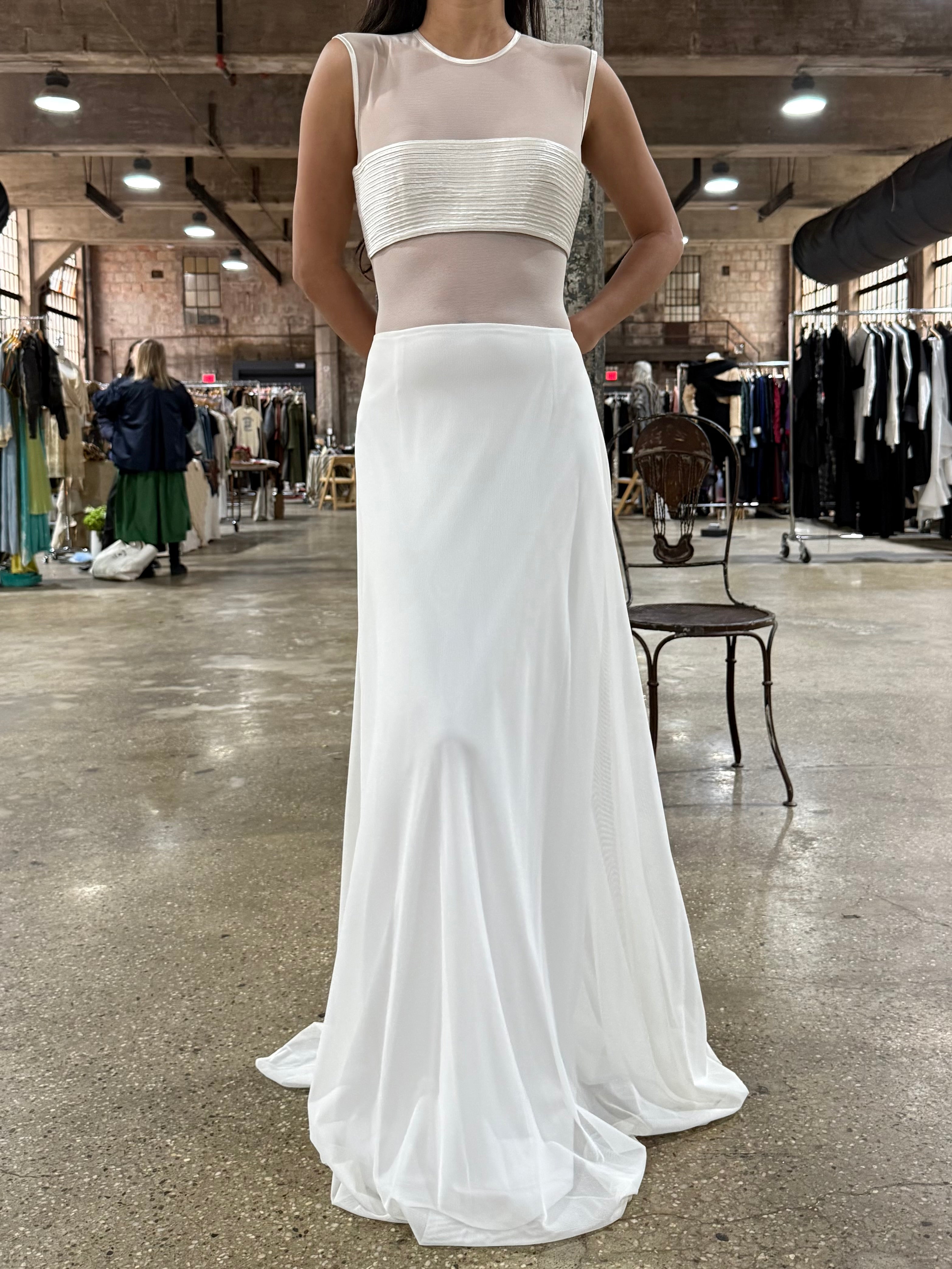 Vintage Illusion Jersey Gown - M