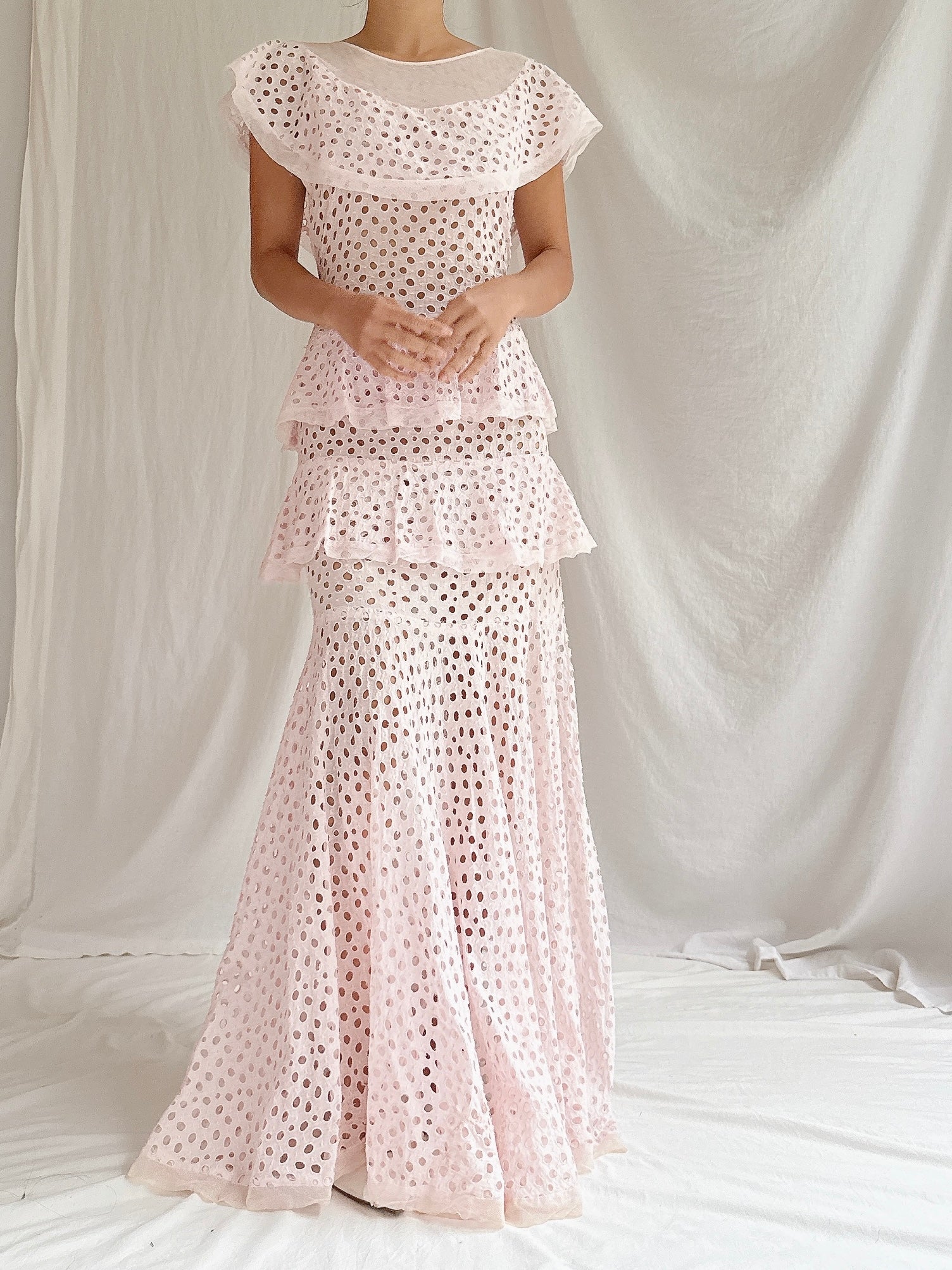 1930s Cotton Net Dress - XS