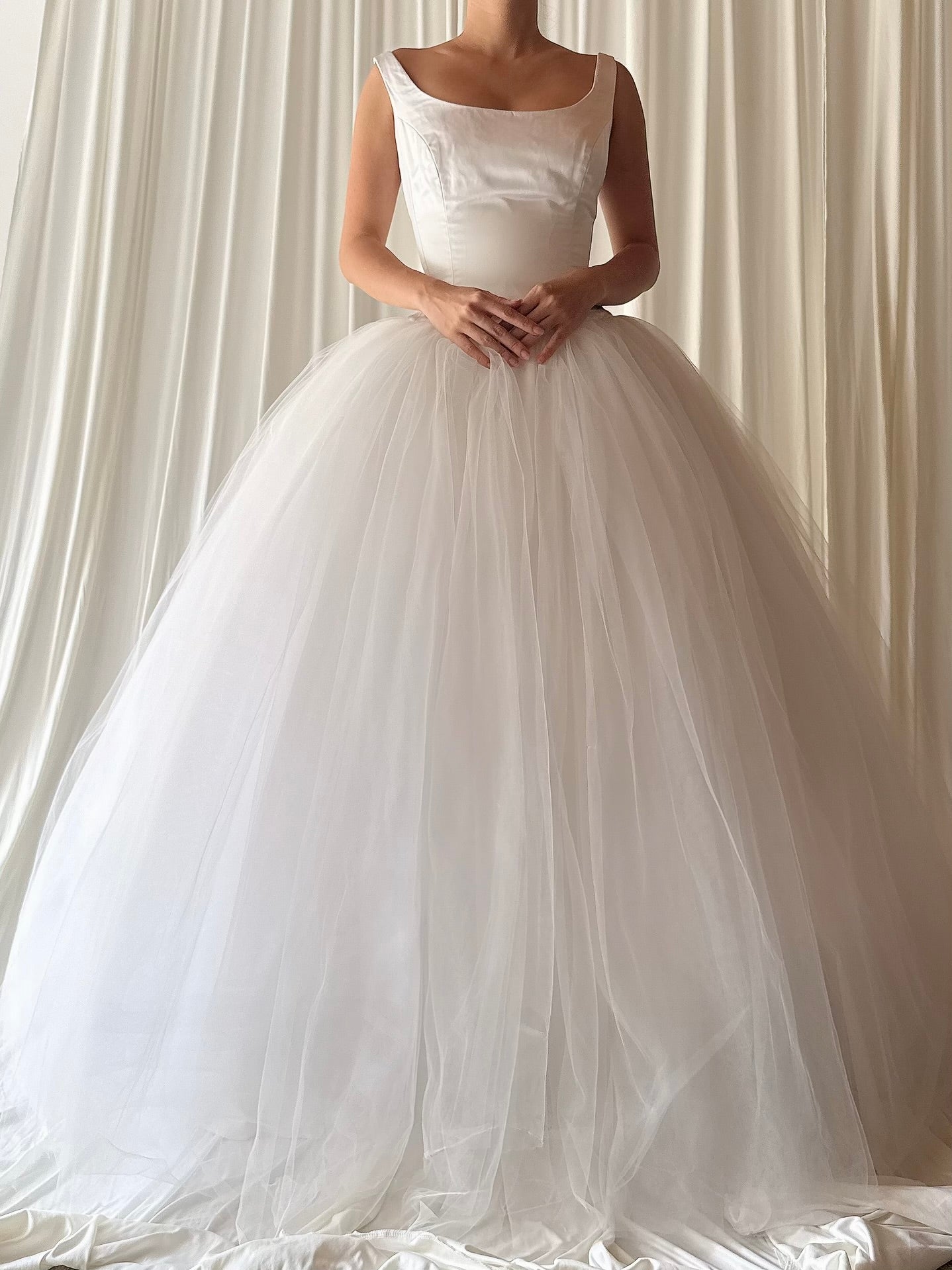 1990s Silk and Tulle Gown - M/6