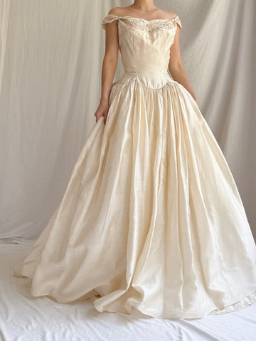 Vintage Raw Silk Gown - XS