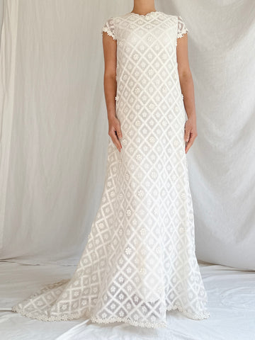 1960s Daisy Lace Gown - XXS