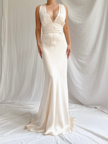 Vintage Silk Bias Gown - M/8