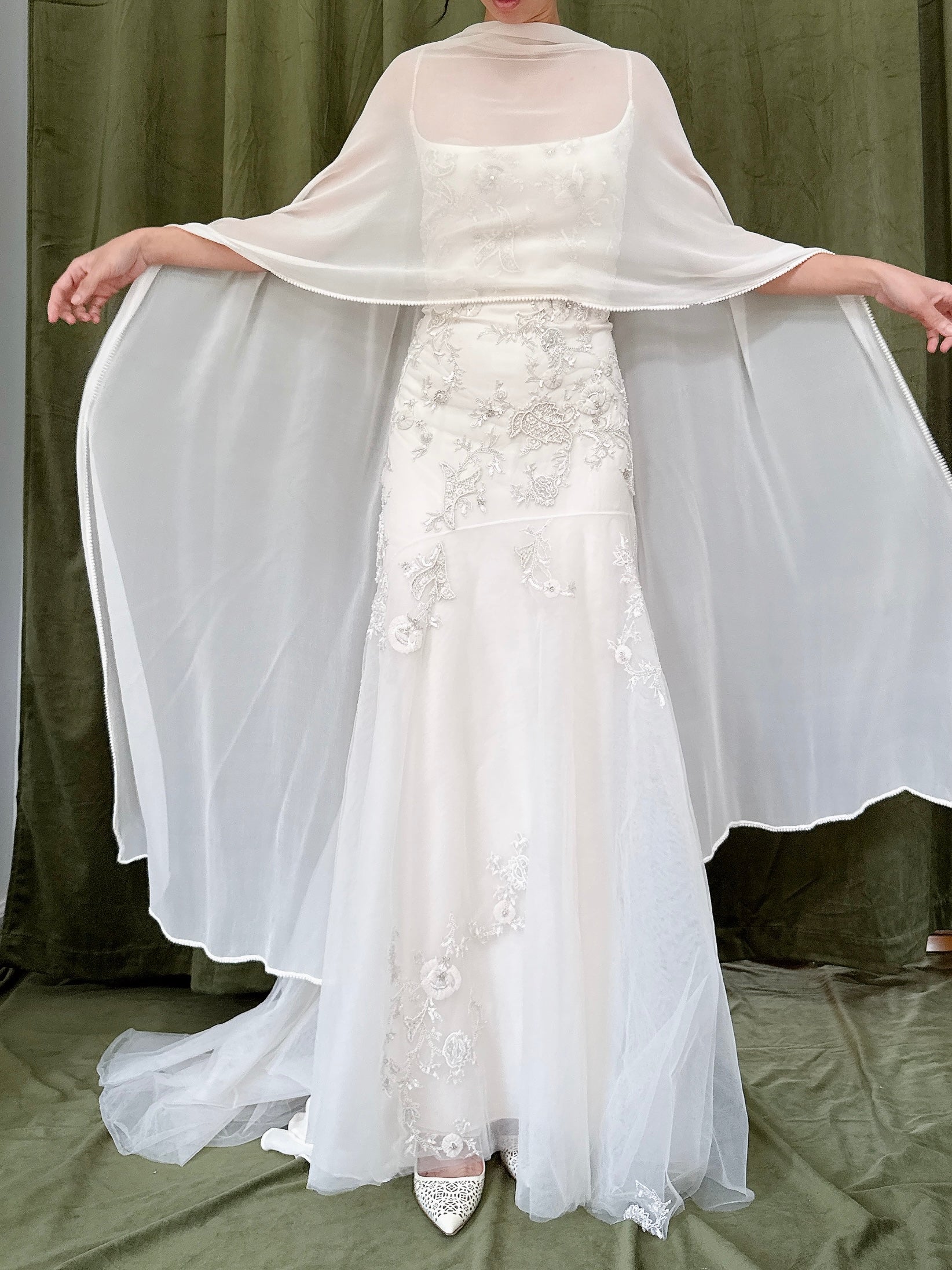 Vintage Reem Acra Silk and Tulle Beaded Gown - Size 8
