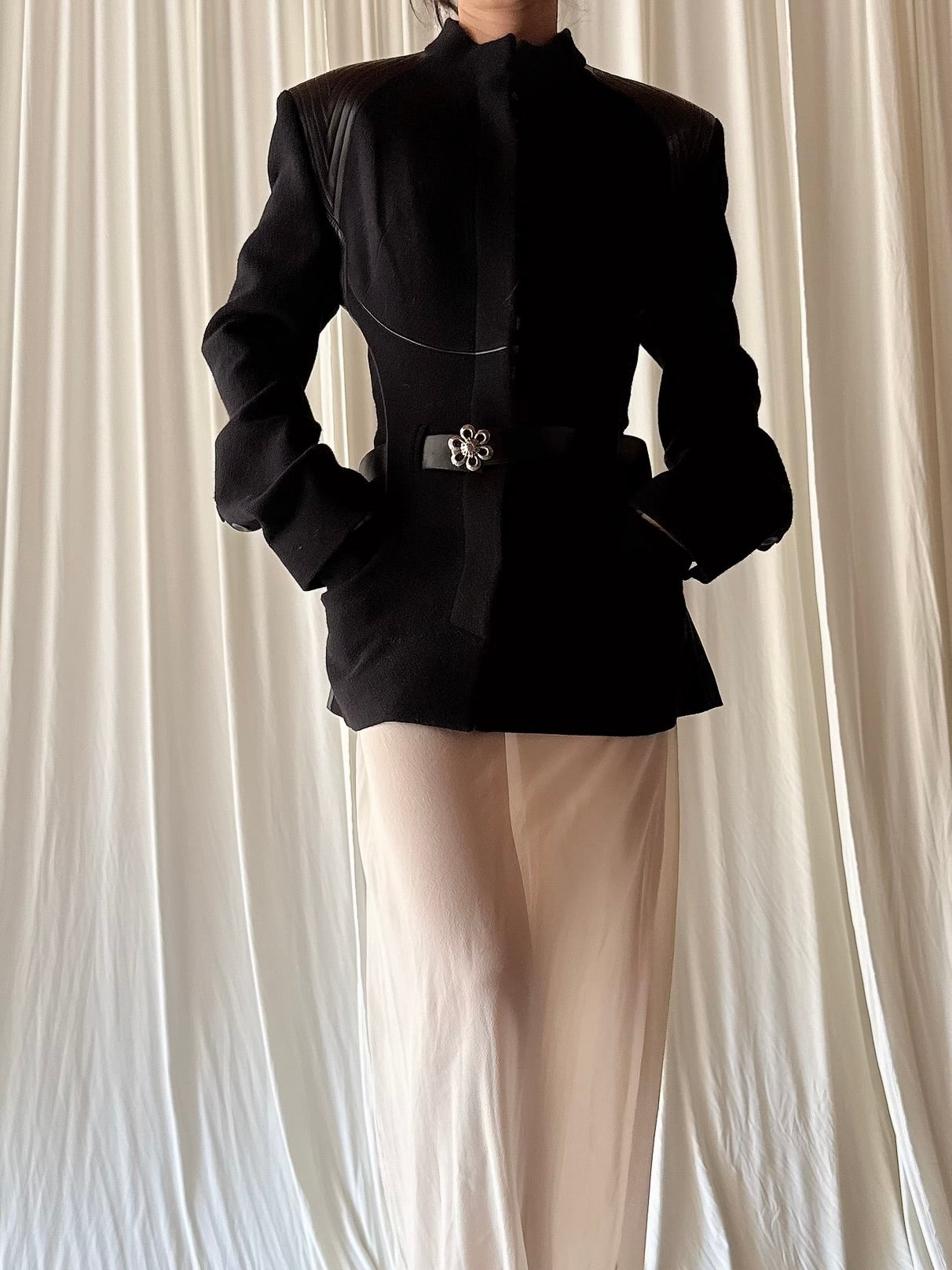 Vintage Terry Paris Belted Wool Jacket - M/L