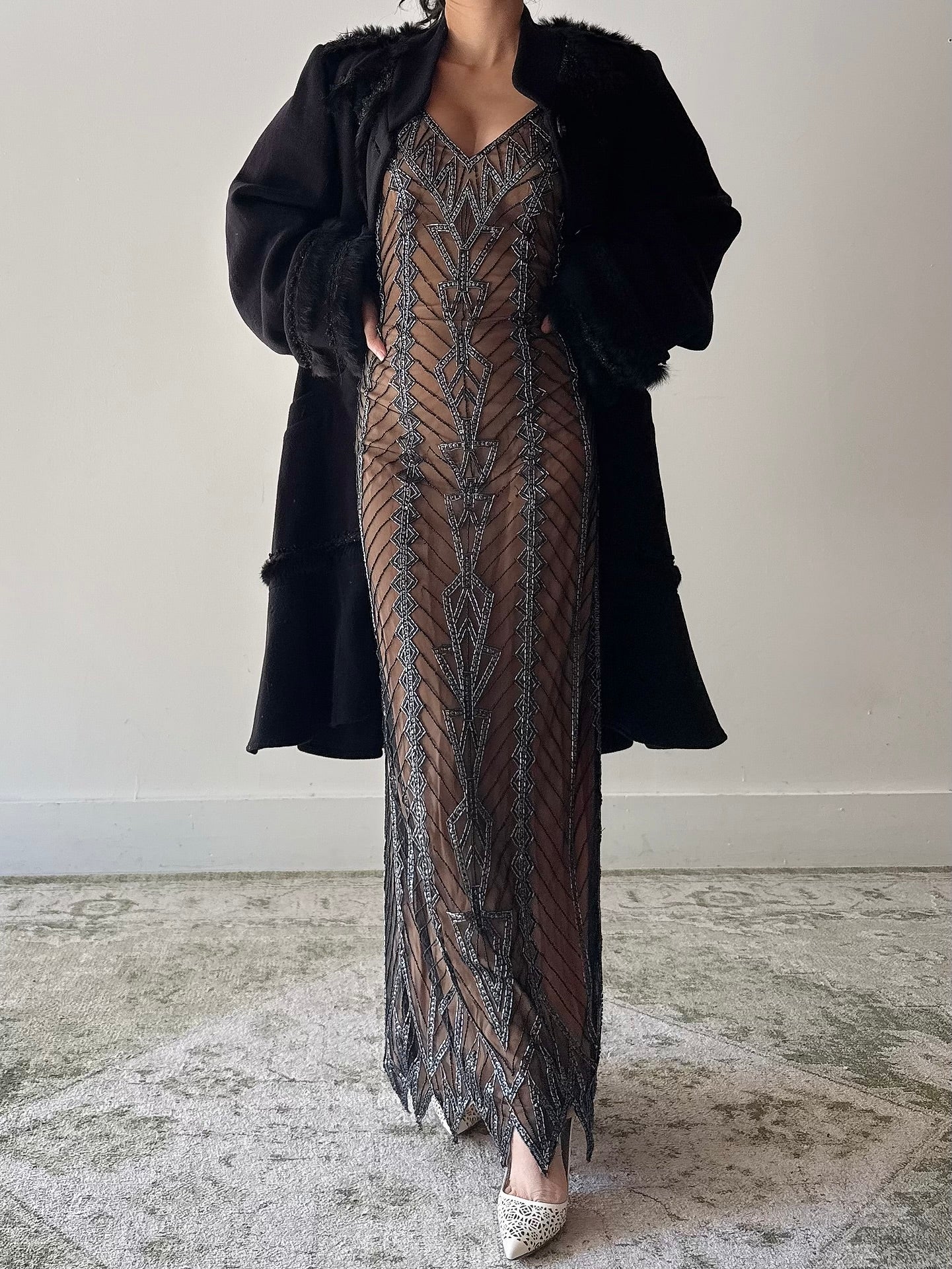 Vintage Cottonade Paris Wool Coat - L