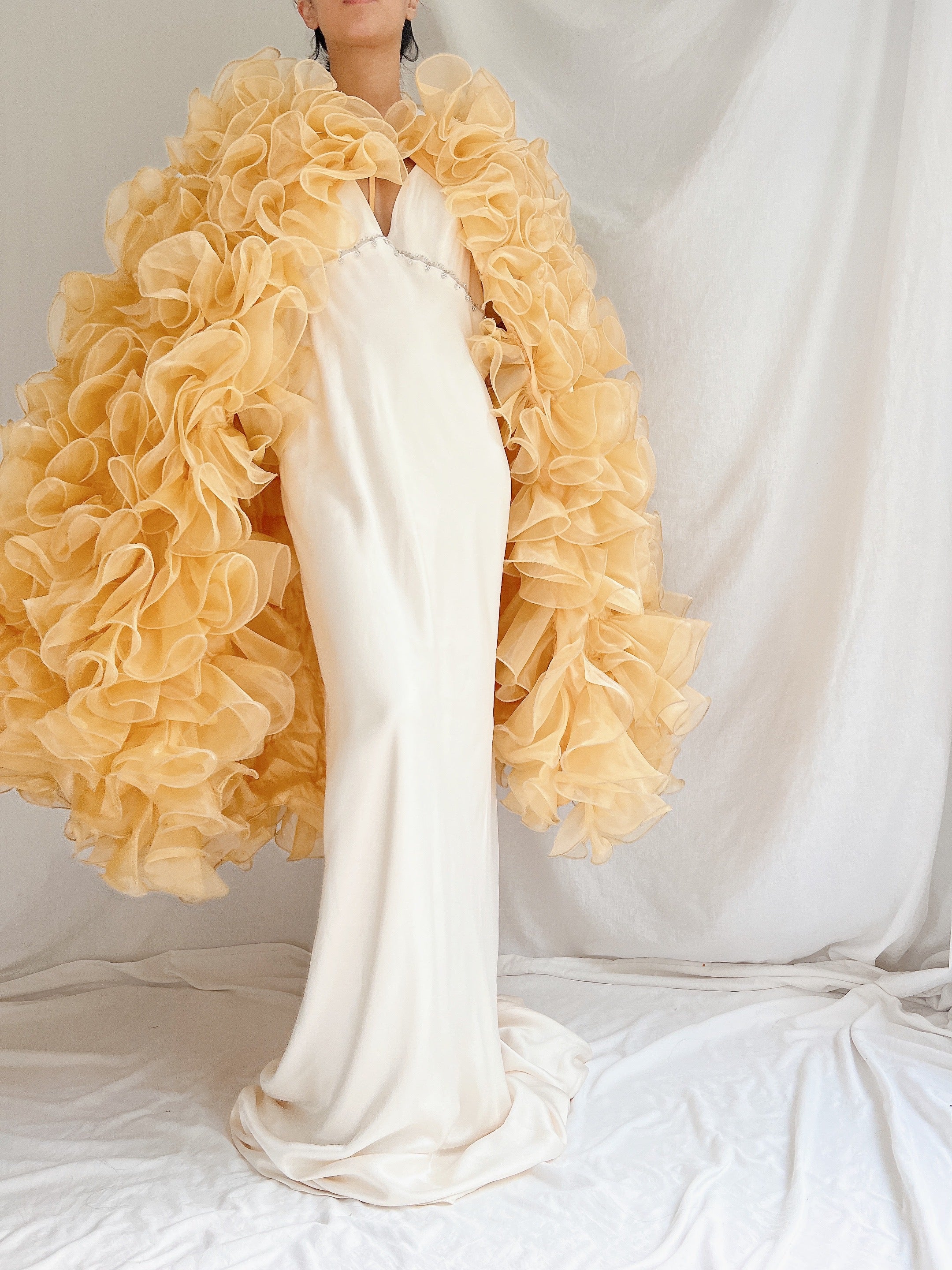 Yellow Ruffle Cape - OSFM