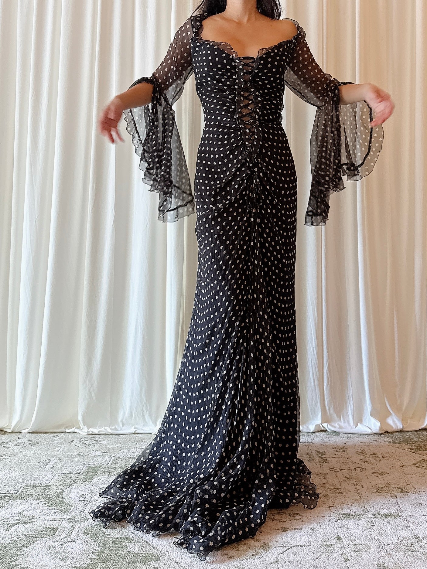 Vintage Belleville Sassoon Polka Dot Dress - UK16
