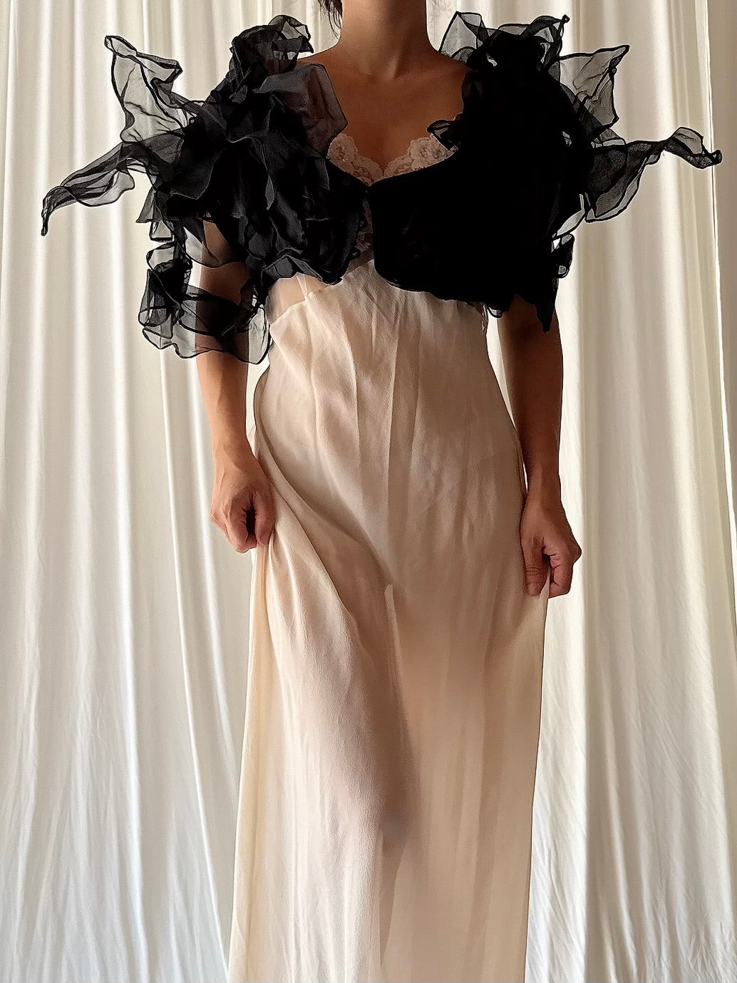 Vintage Silk Organza Bolero - S/M