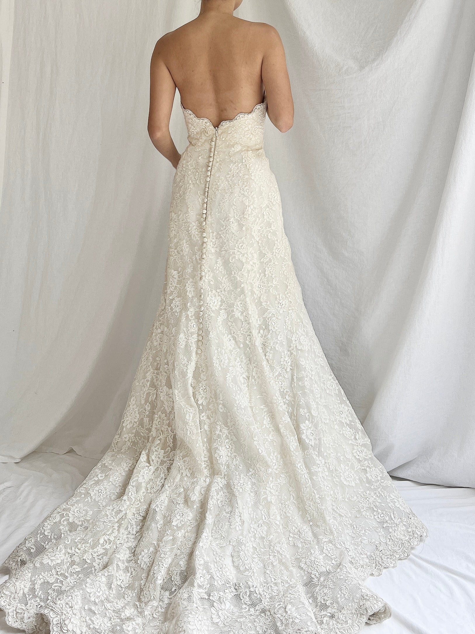 Liancarlo Couture Strapless Lace Gown - S/6