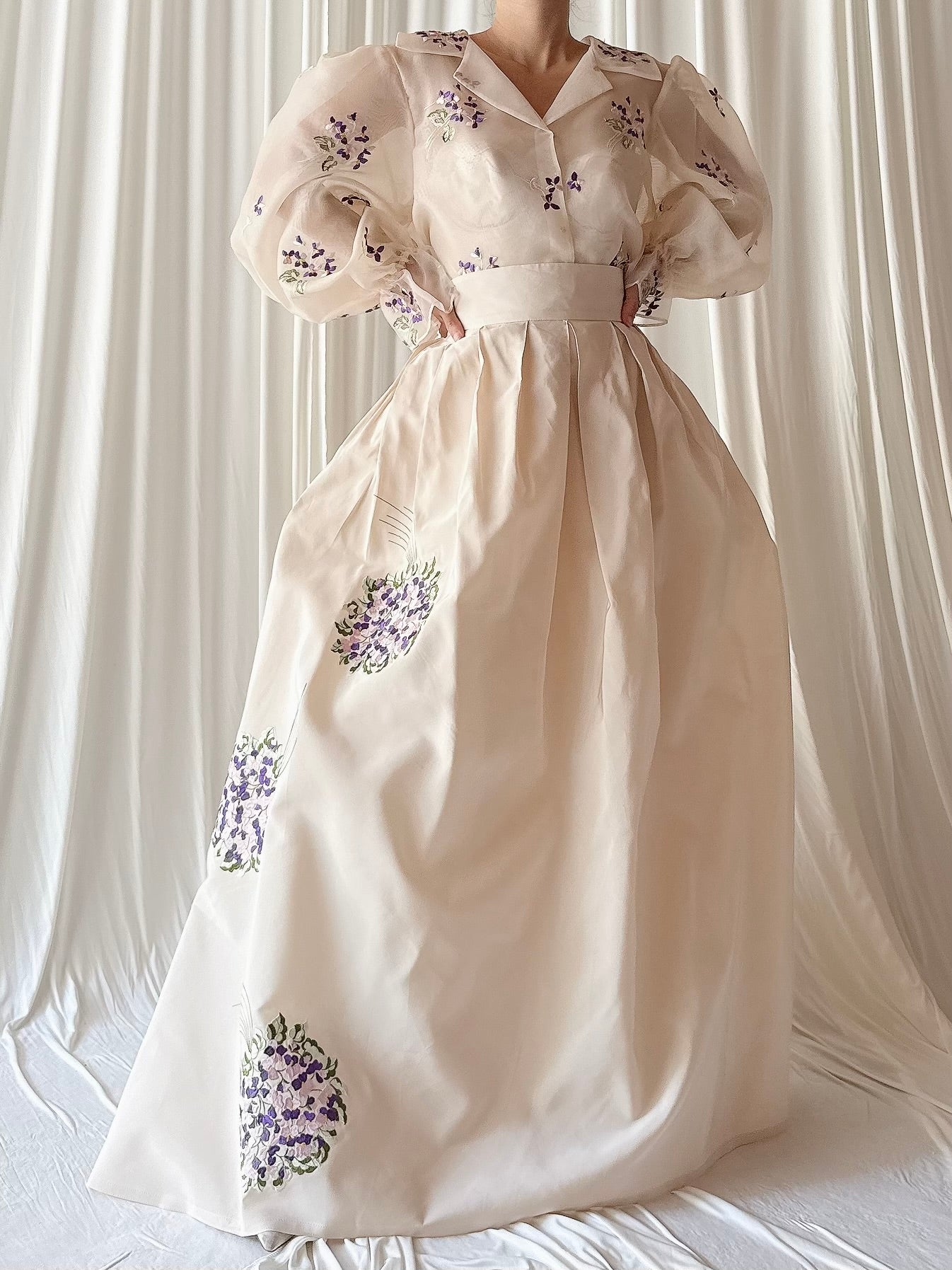 Vintage Victor Costa Two Piece Taffeta Ensemble - L