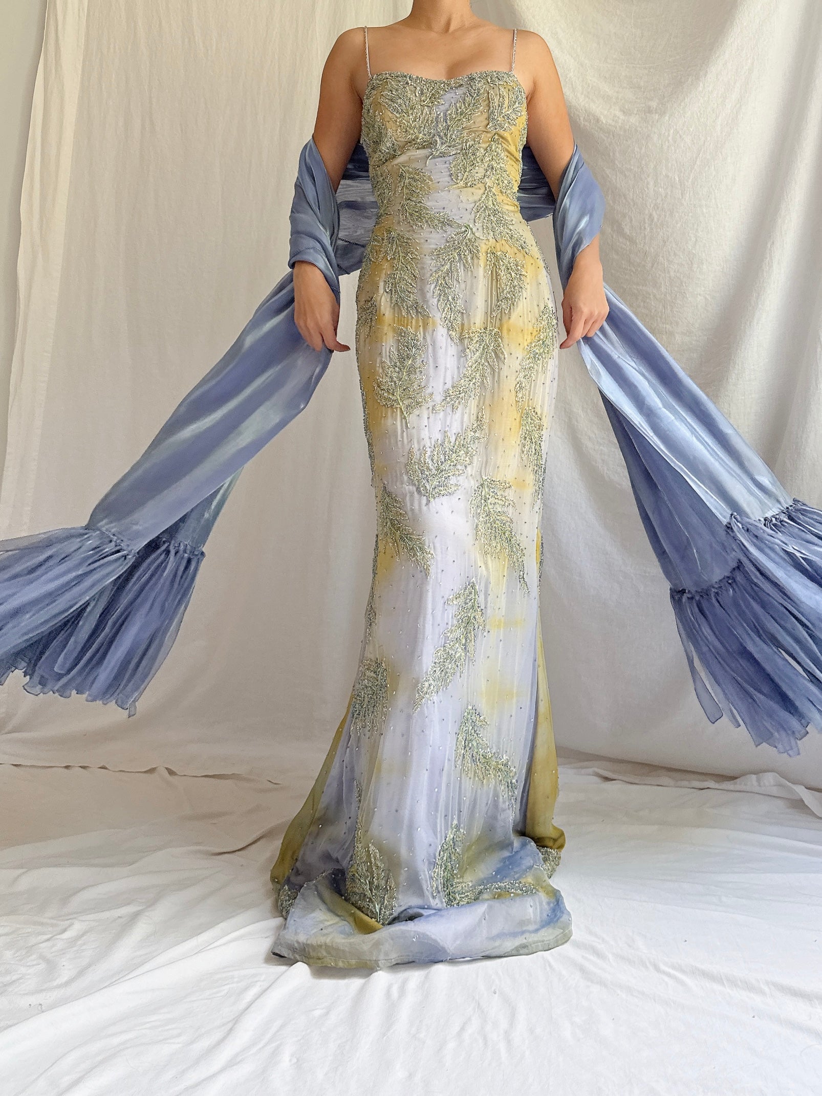Vintage Stephen Yearrick Gown and Scarf - M