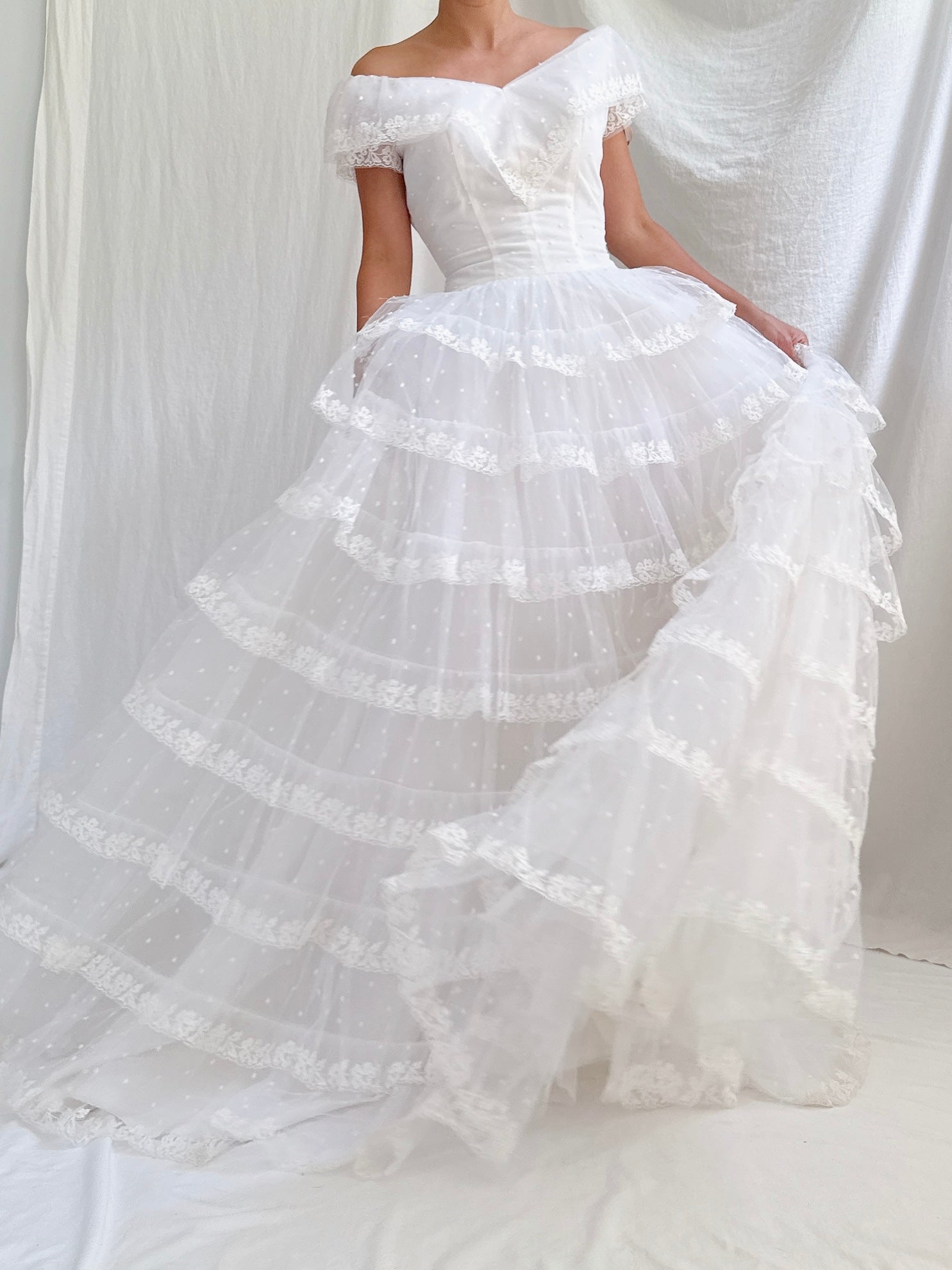 1950s Tier Tulle Dress - S