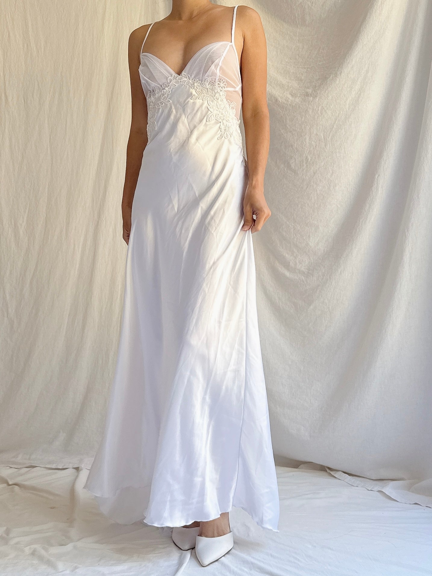 Vintage White Slip Dress - M