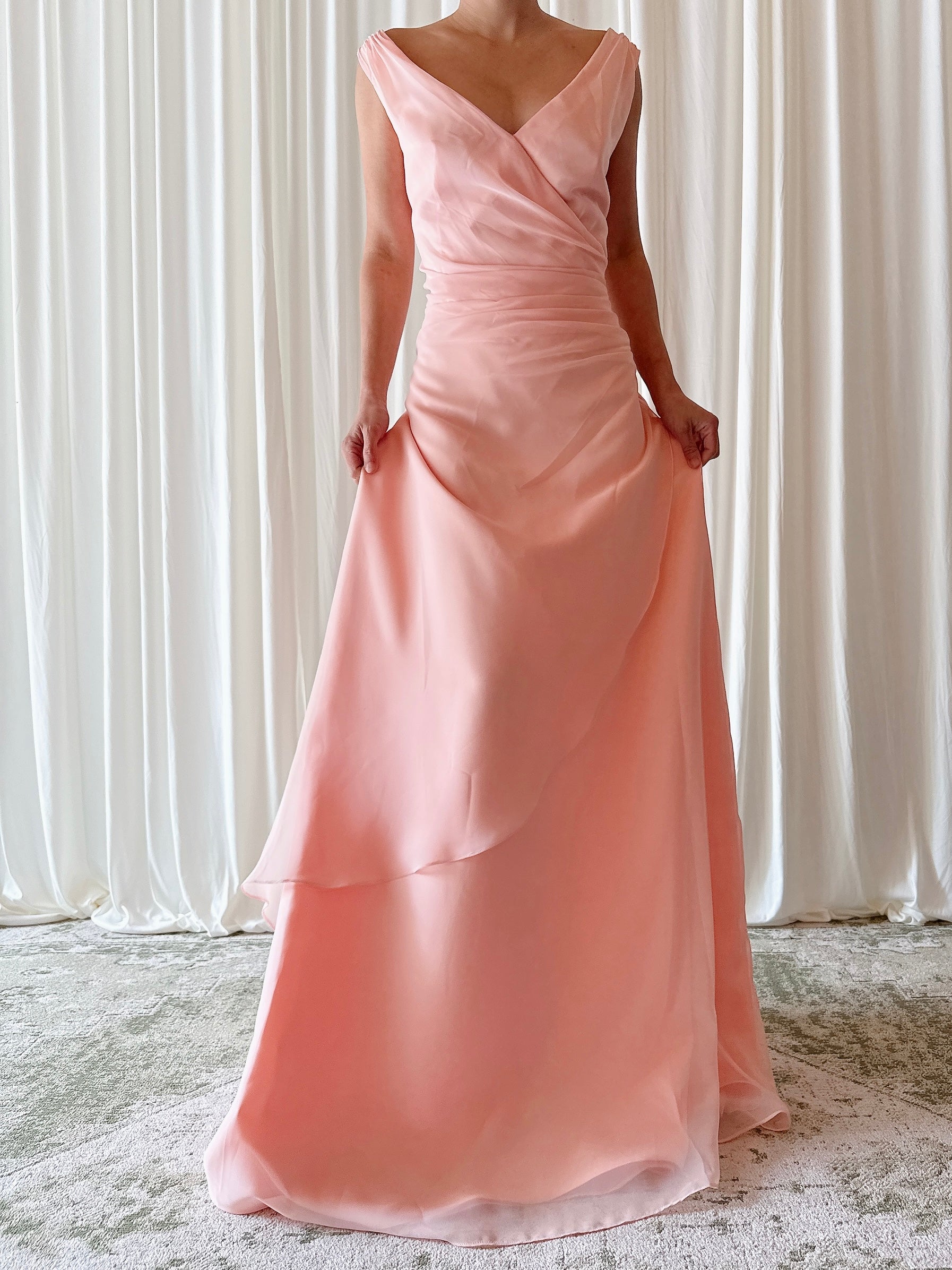 Vintage Jasz Couture Peach Chiffon Dress - 42B/32W
