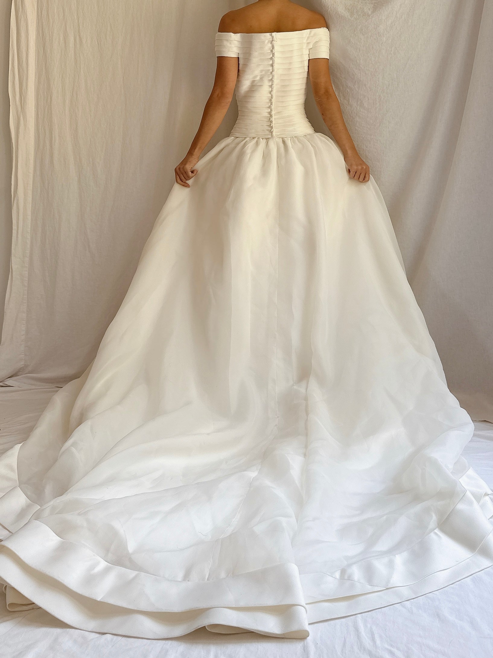 Vintage Organza and Satin Gown - XS