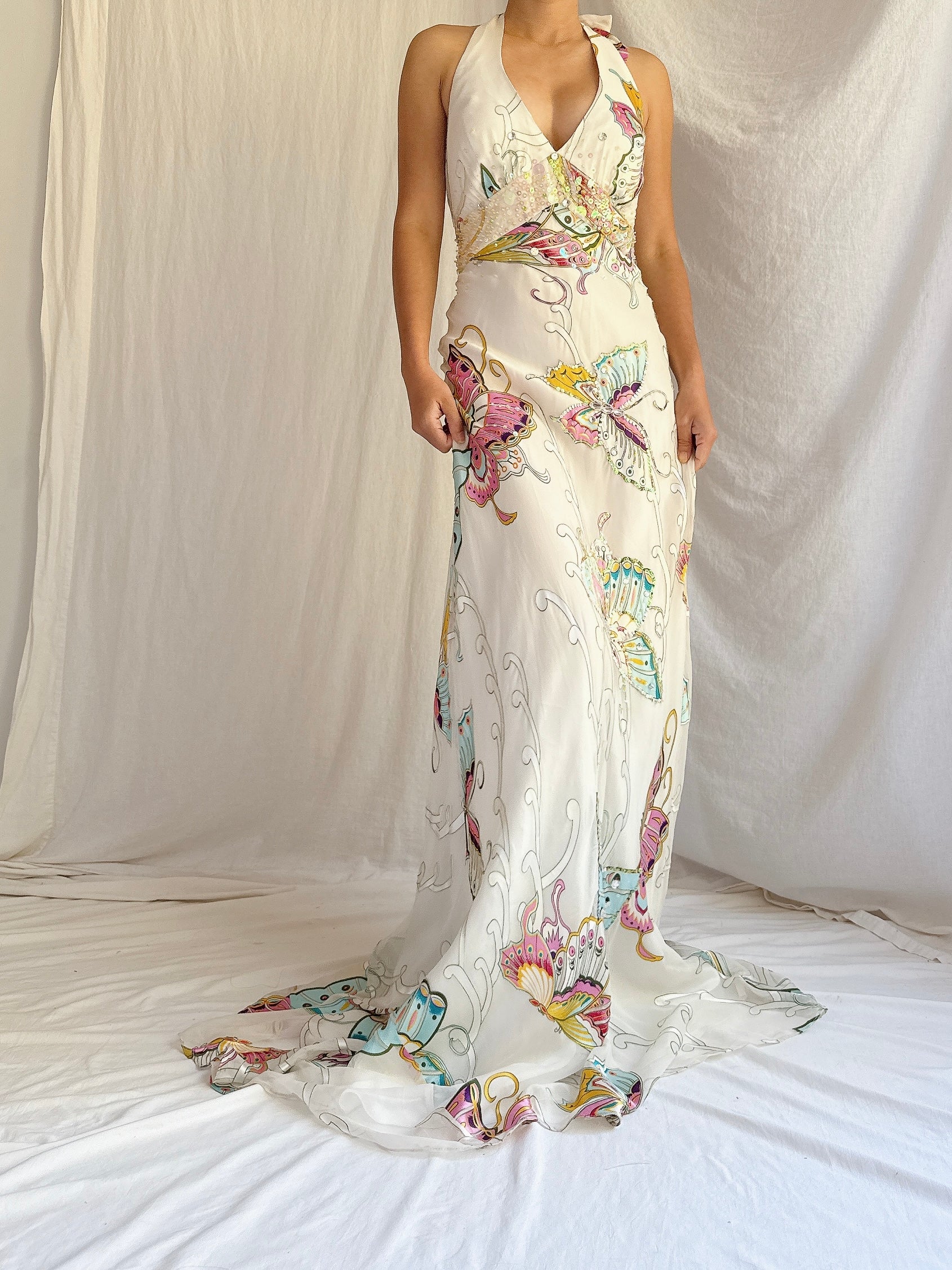 Vintage Chiffon Butterfly Gown - M/8