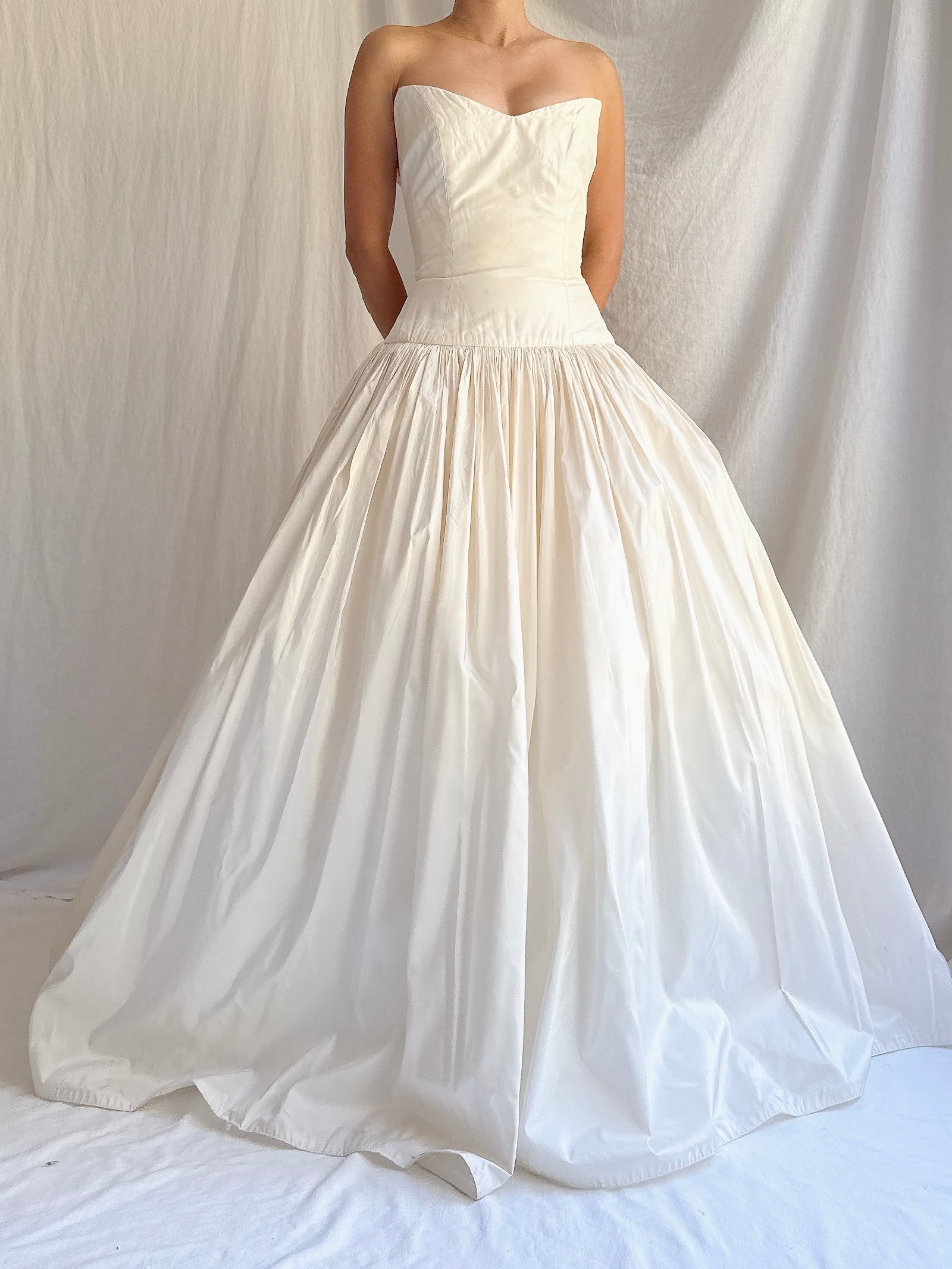 Vintage Silk Dropped Waist Gown - S/M