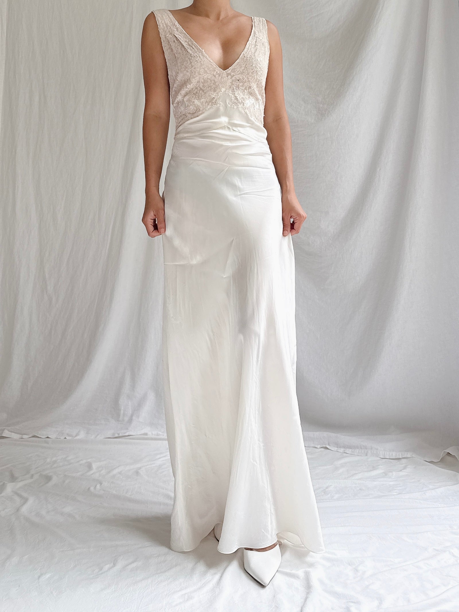 1930s Satin Slip Dress - S