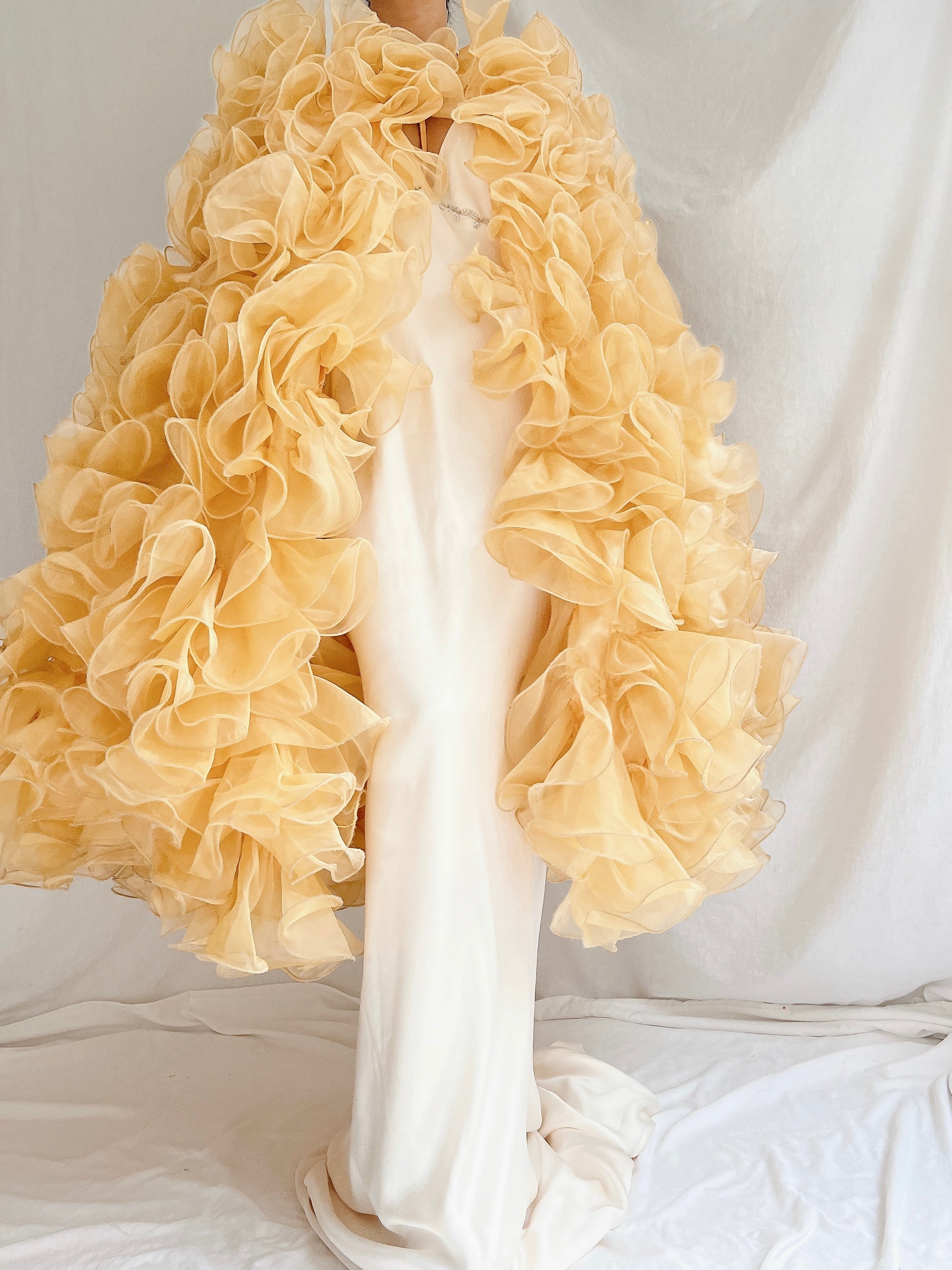 Yellow Ruffle Cape - OSFM