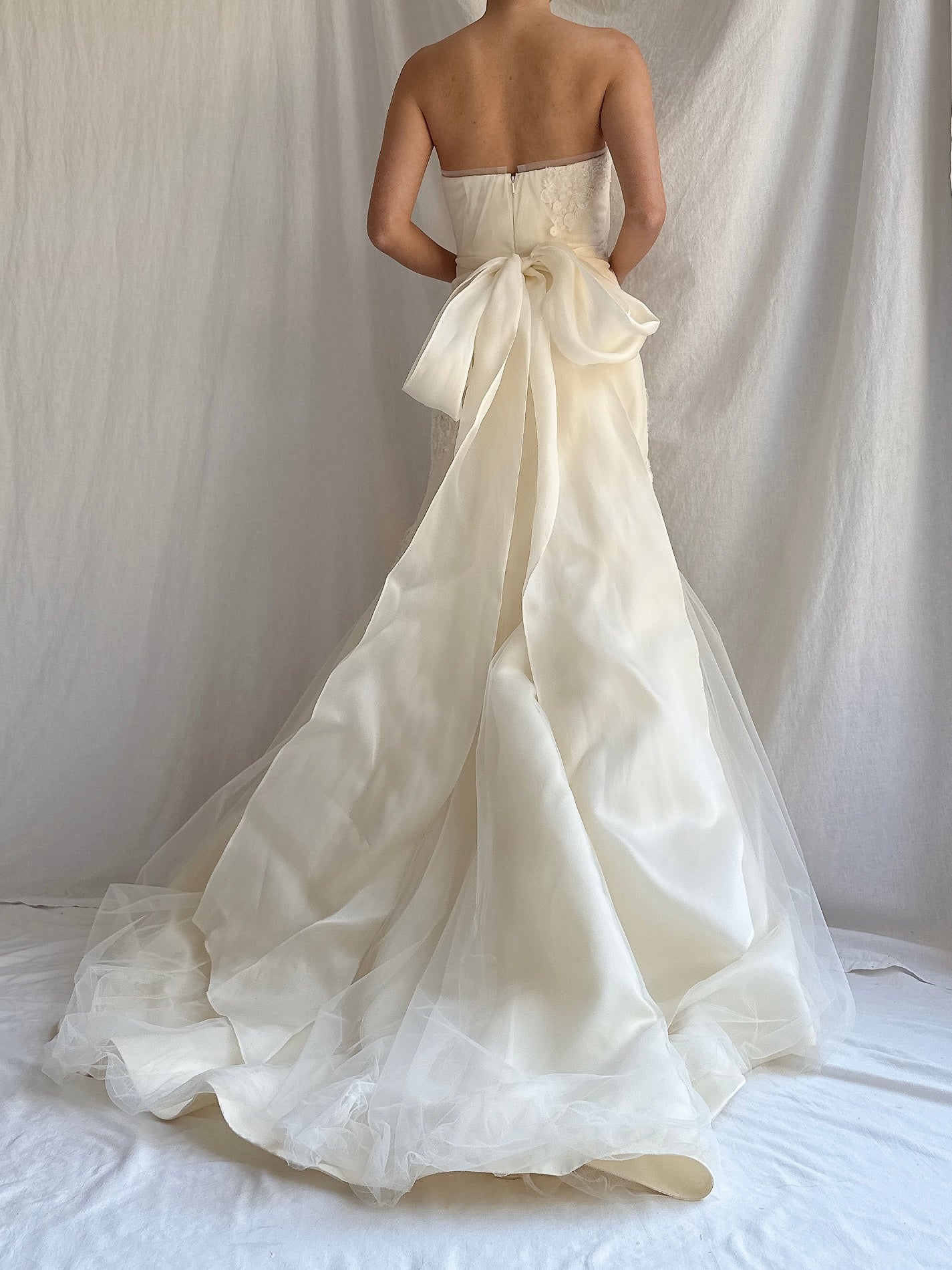 Vintage Vera Wang Silk Strapless Tulle Gown - S/4