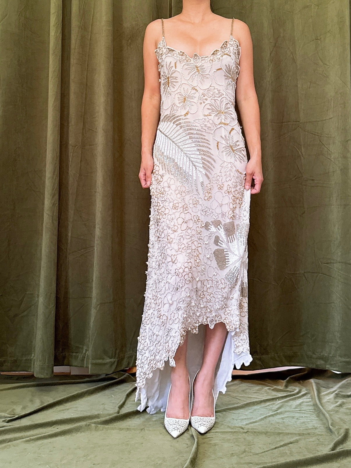 1980s Silk Beaded Dress