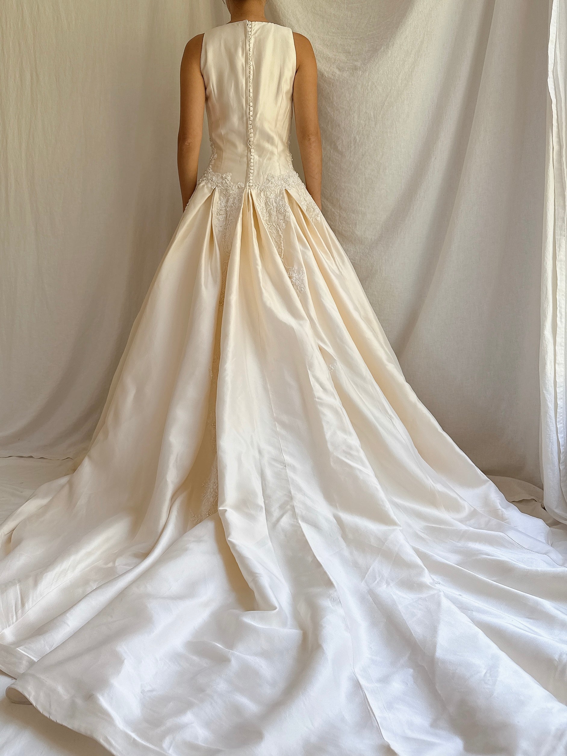 Vintage Silk and Lace Gown - M