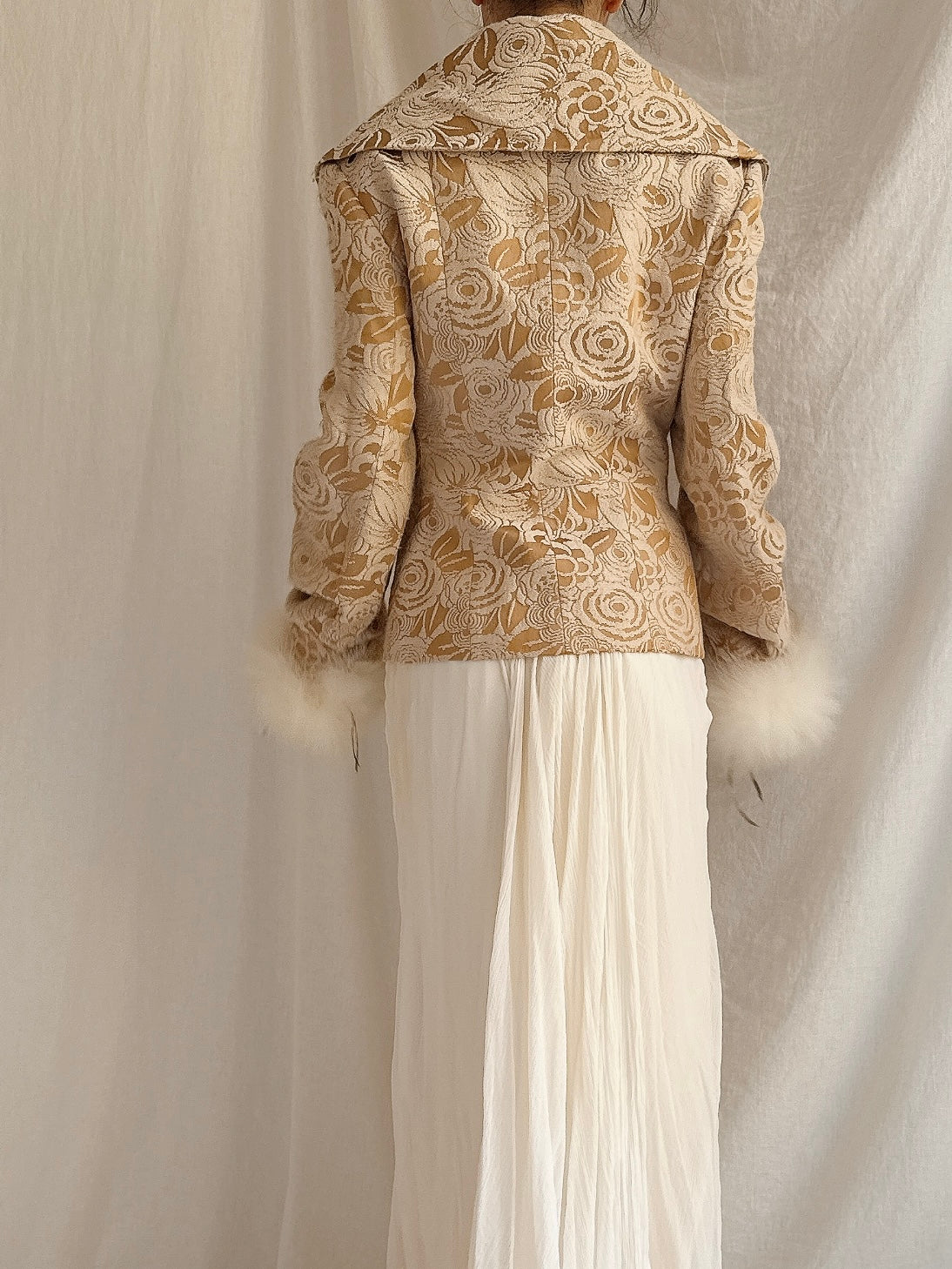 Vintage Futura Brocade and Feather Jacket - M