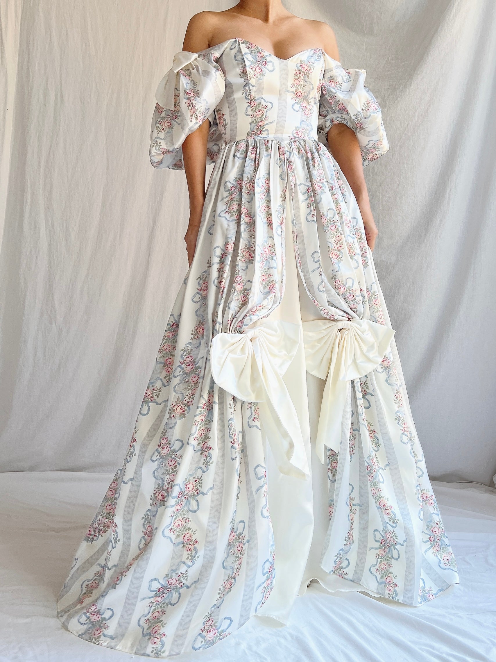 Gunne Sax Floral Puff Sleeve Gown - XS/5