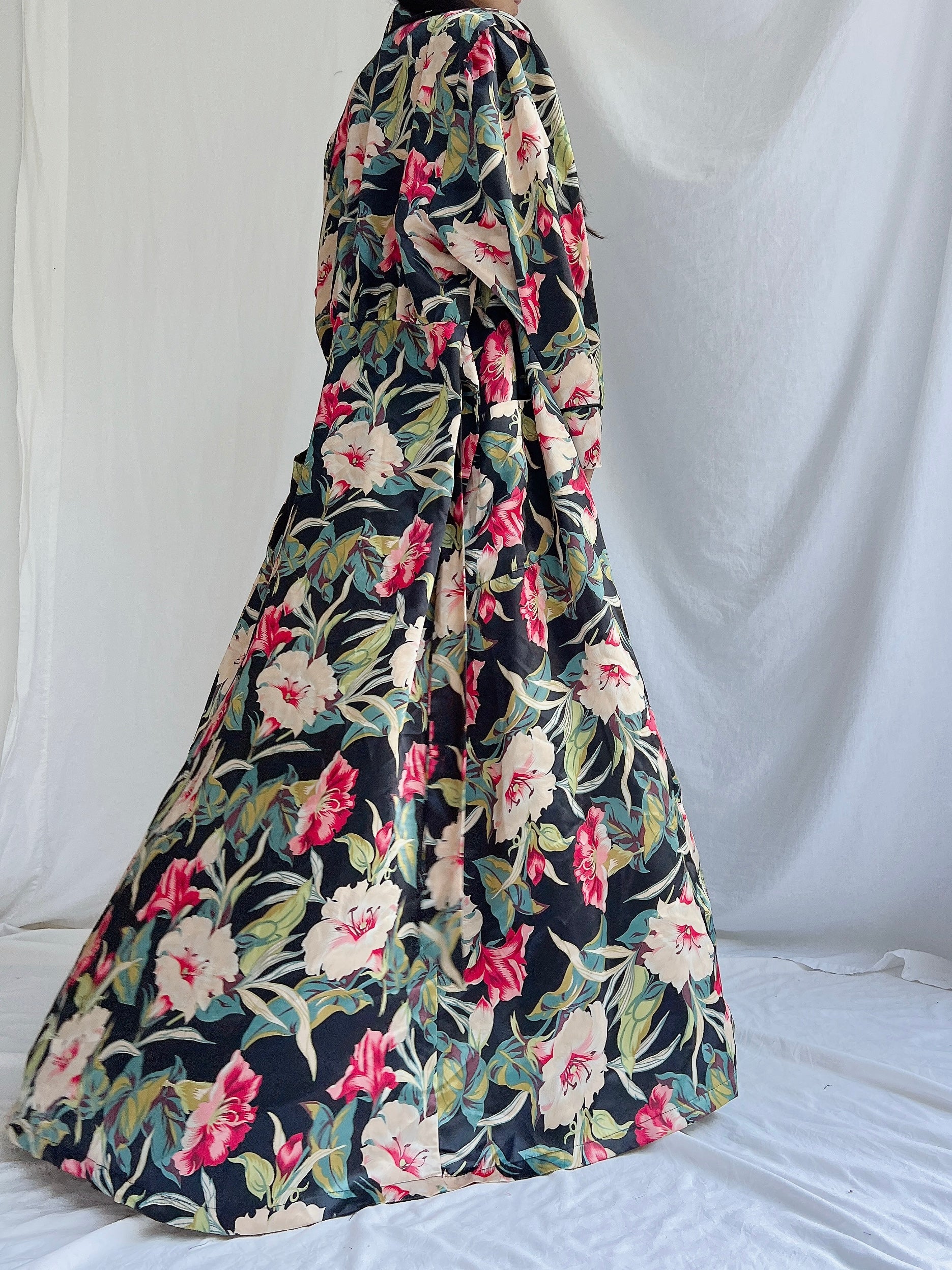 Vintage Satin Floral Duster - S/M