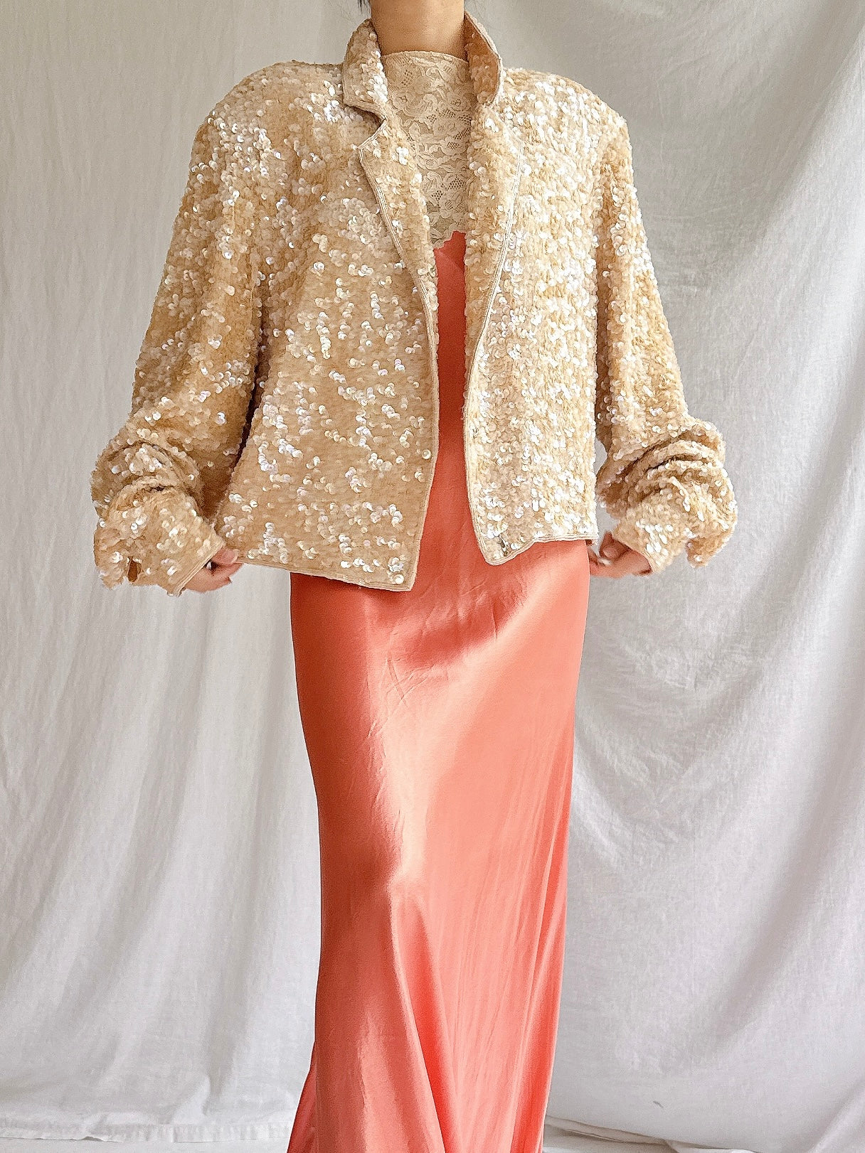 1960s Sequins Silk Jacket - M