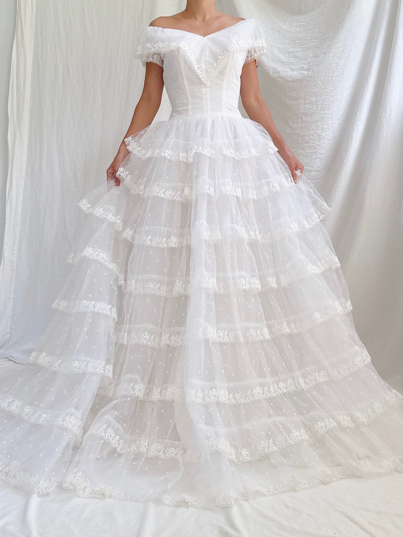 1950s Tier Tulle Dress - S