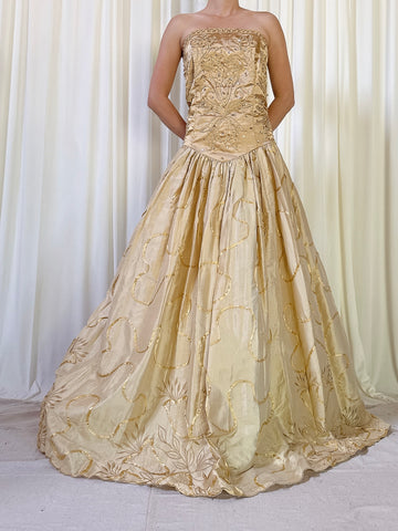Vintage Fanaz Designs Mustard Dress - FR 48