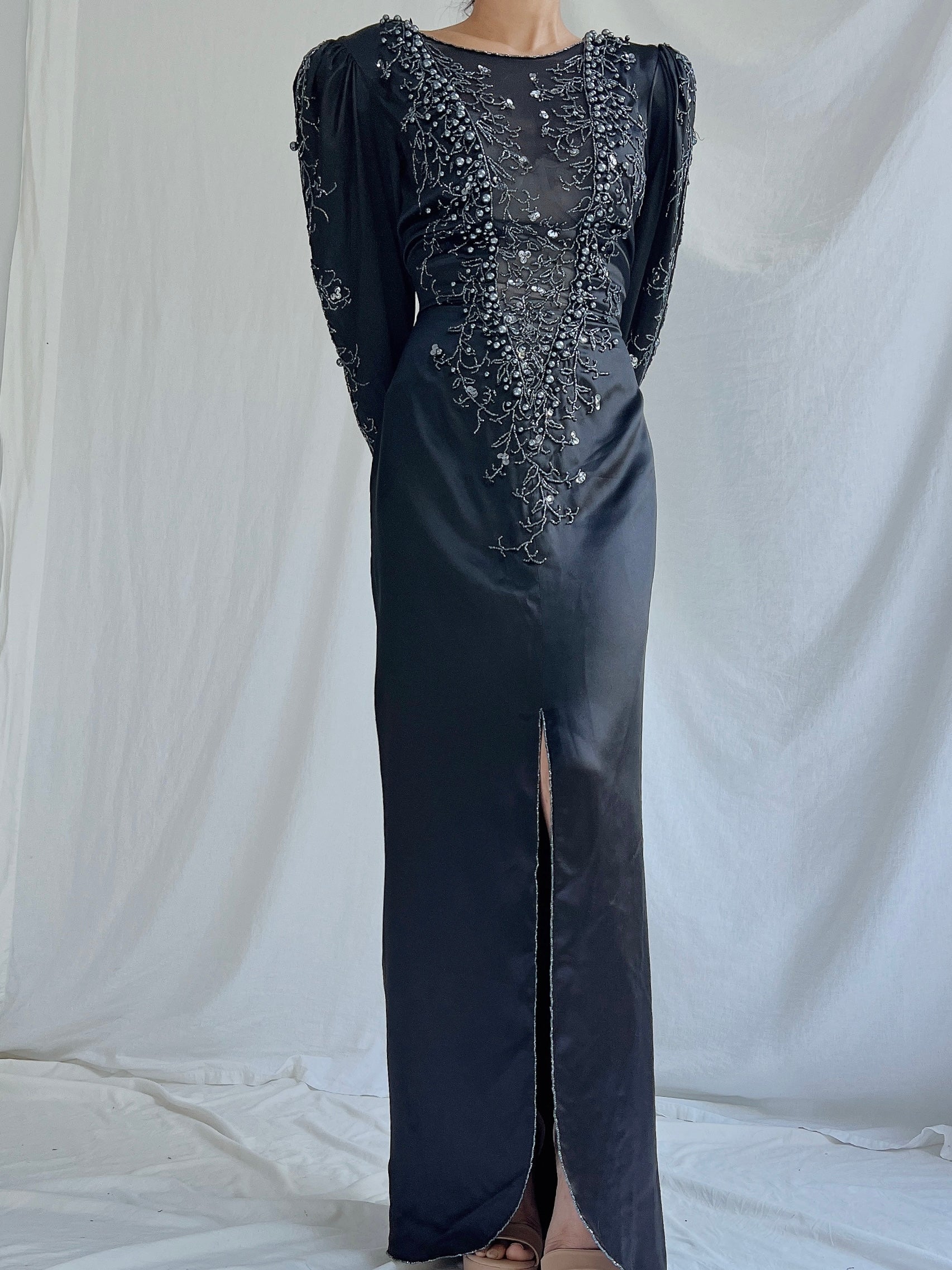 1980s Pave Silk Gown - S/4