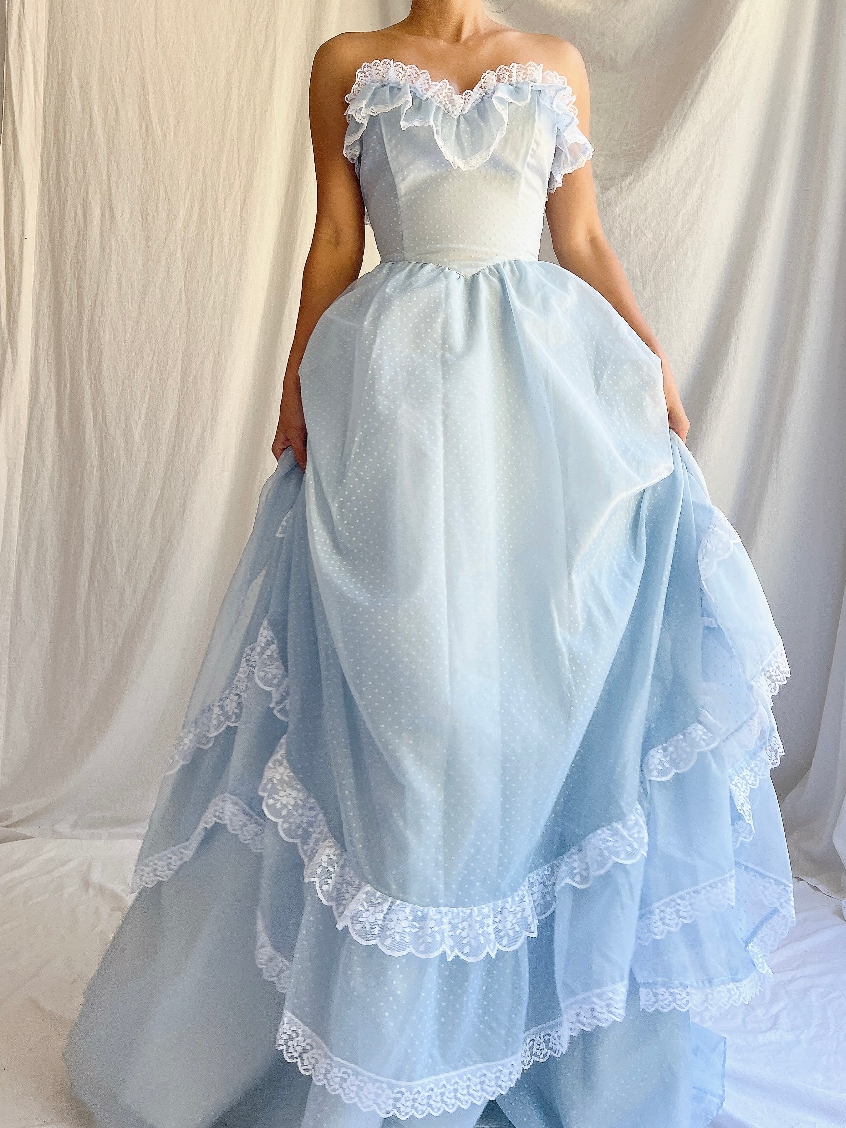 Vintage Gunne Sax Blue Corset Dress - XS/S